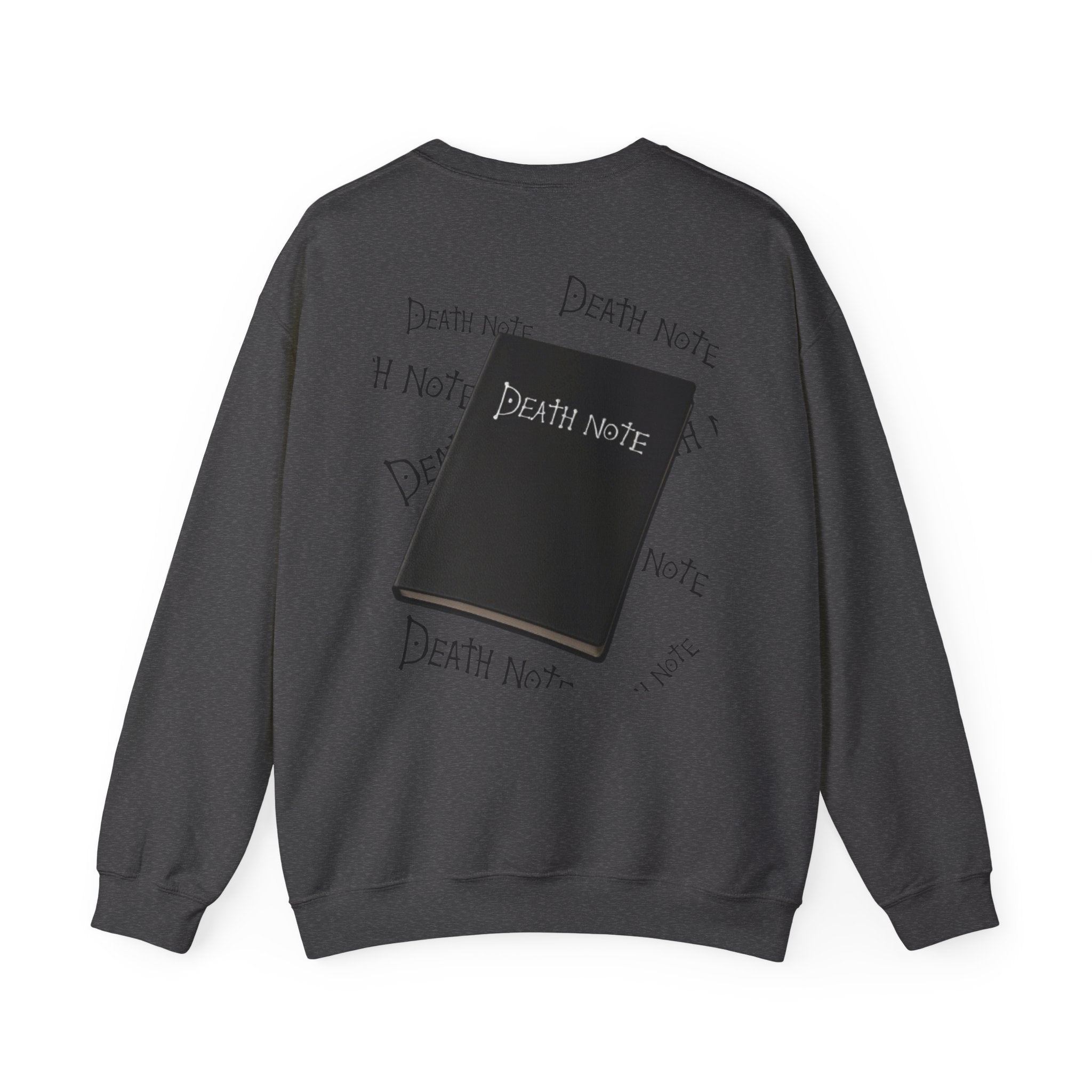 Crewneck Sweatshirt — Death Note Graphic Sweatshirt with Notebook Back Print