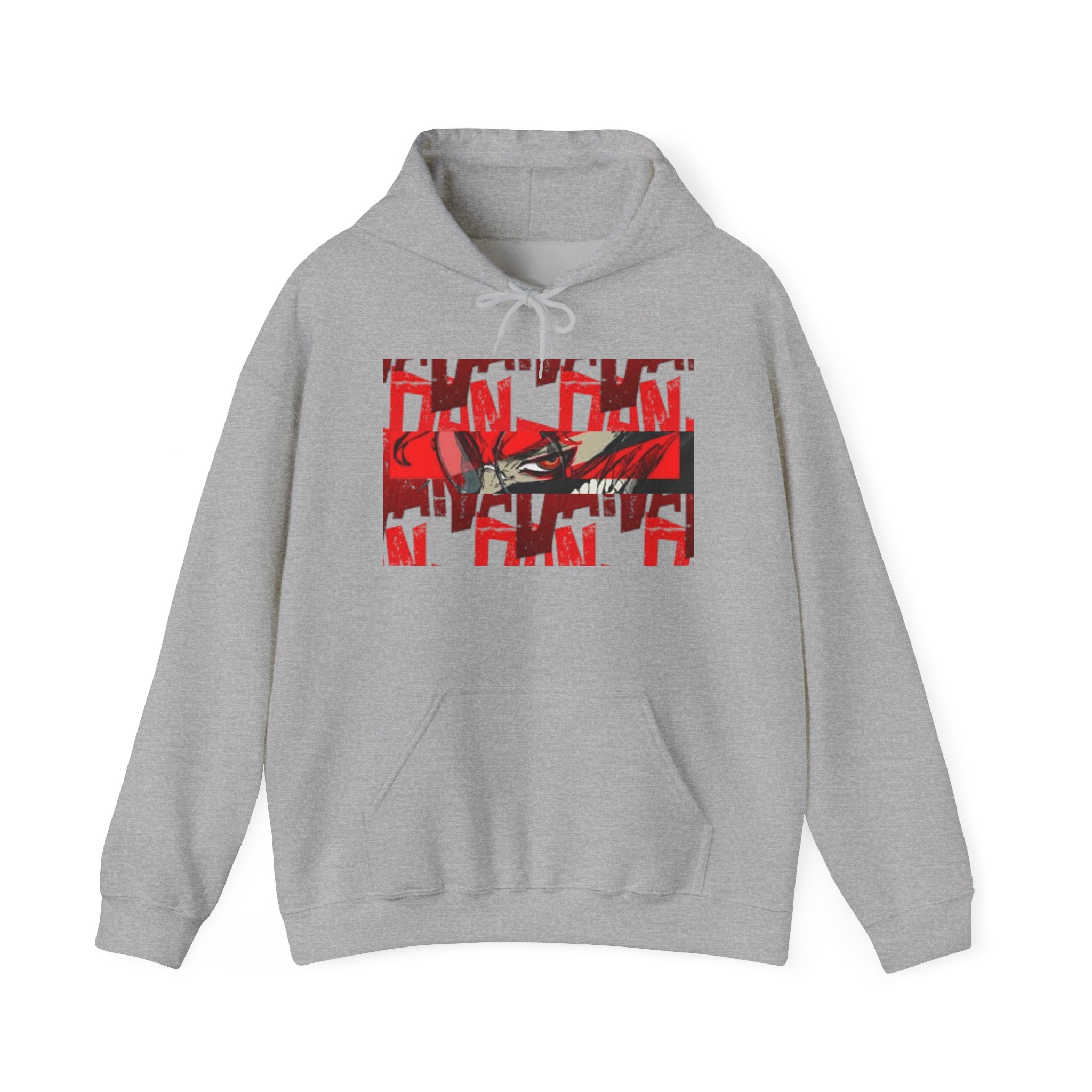 Hoodie — Red "Dandadan" Graphic Streetwear Pullover