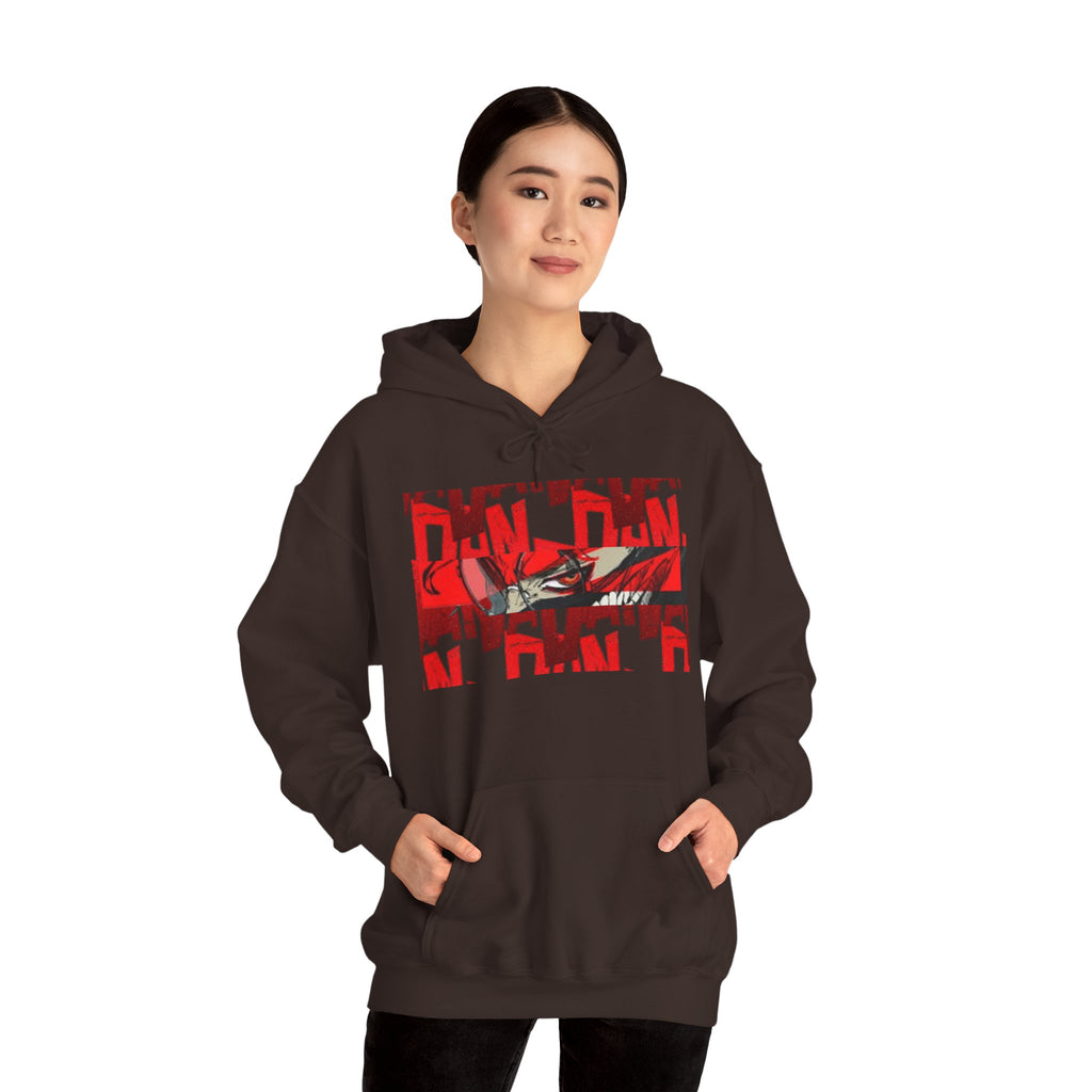 Hoodie — Red "Dandadan" Graphic Streetwear Pullover