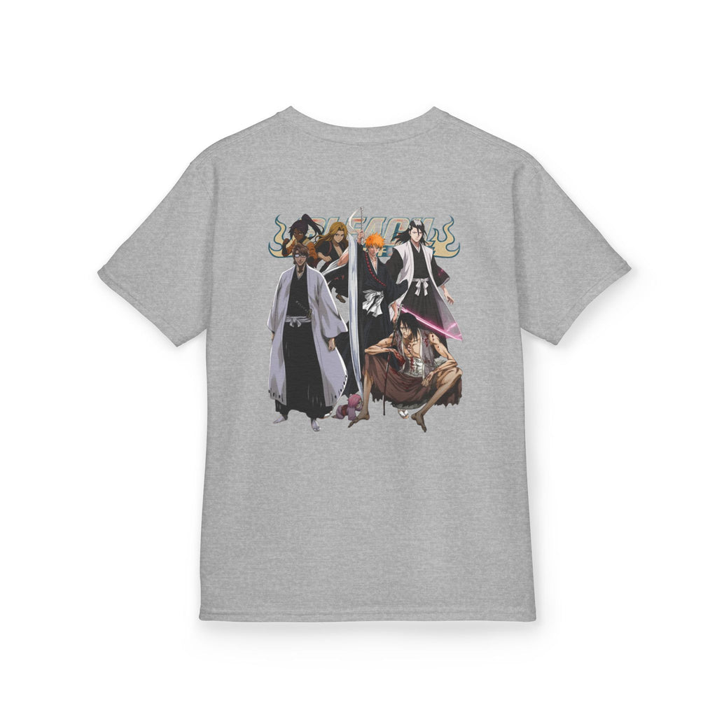 Kids Anime Crew T‑Shirt — Ichigo & Soul Reaper Characters Graphic Tee
