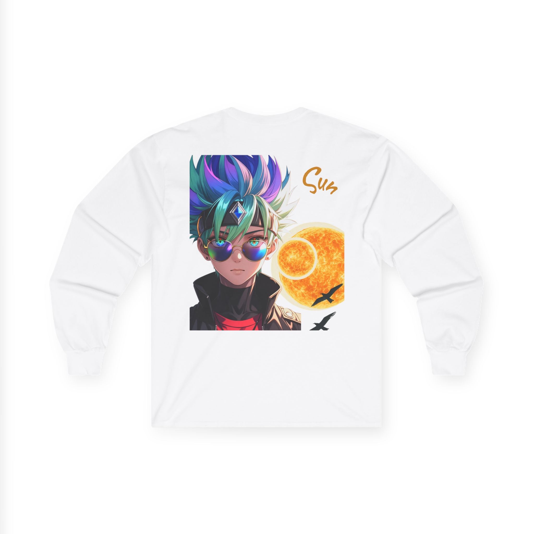 Long Sleeve Tee — Colorful Anime Boy 'Sun' Graphic