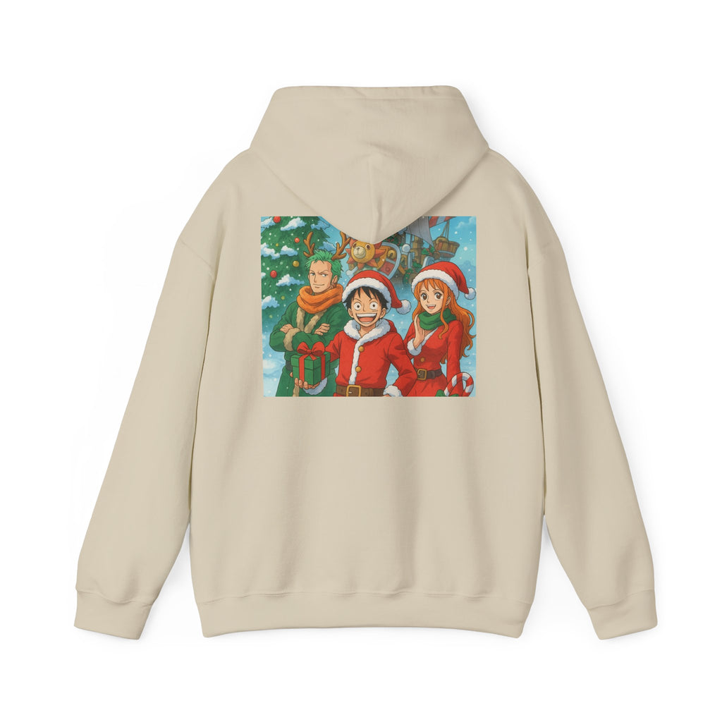 One Piece Hoodie — Luffy Crew Christmas Graphic Pullover