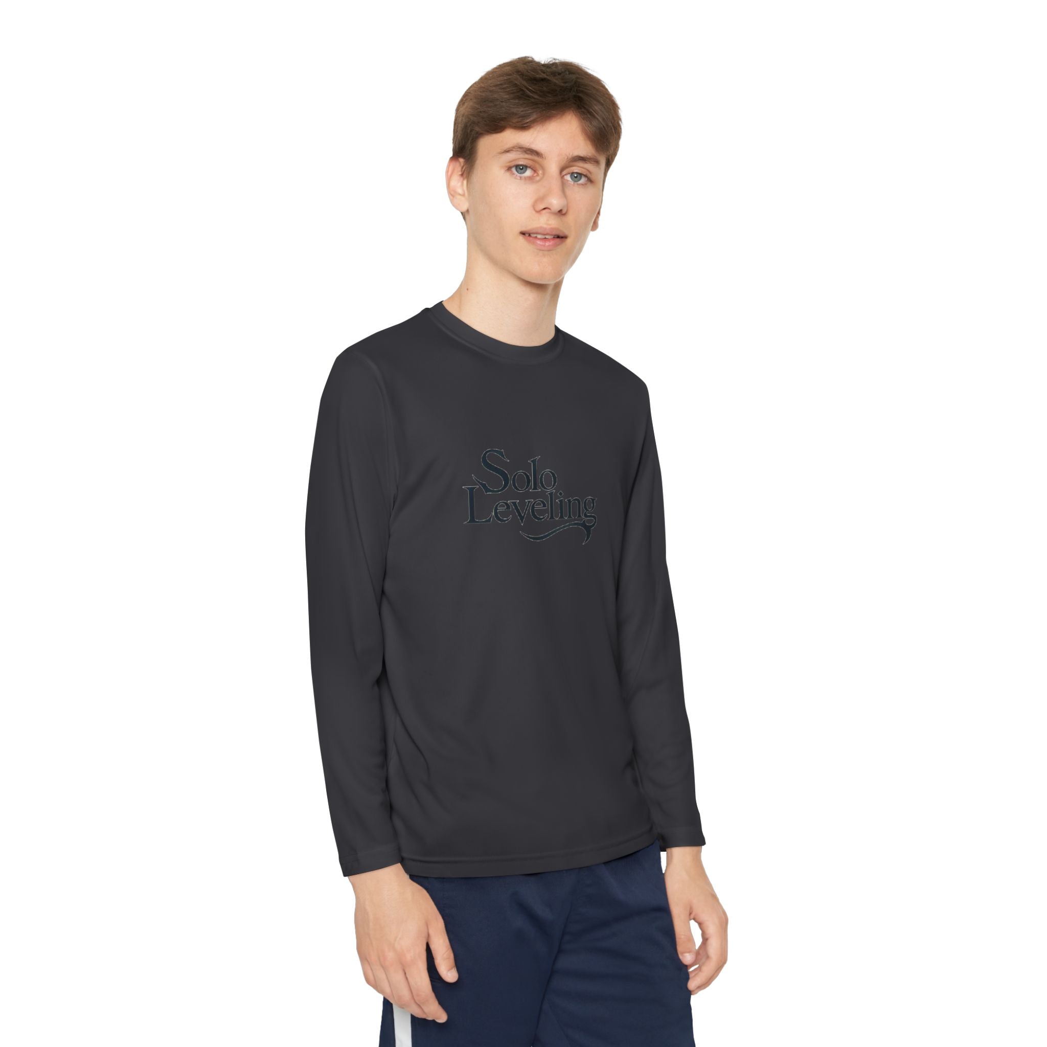 Youth Long Sleeve Tee — 'Solo Leveling' Minimal Logo Shirt