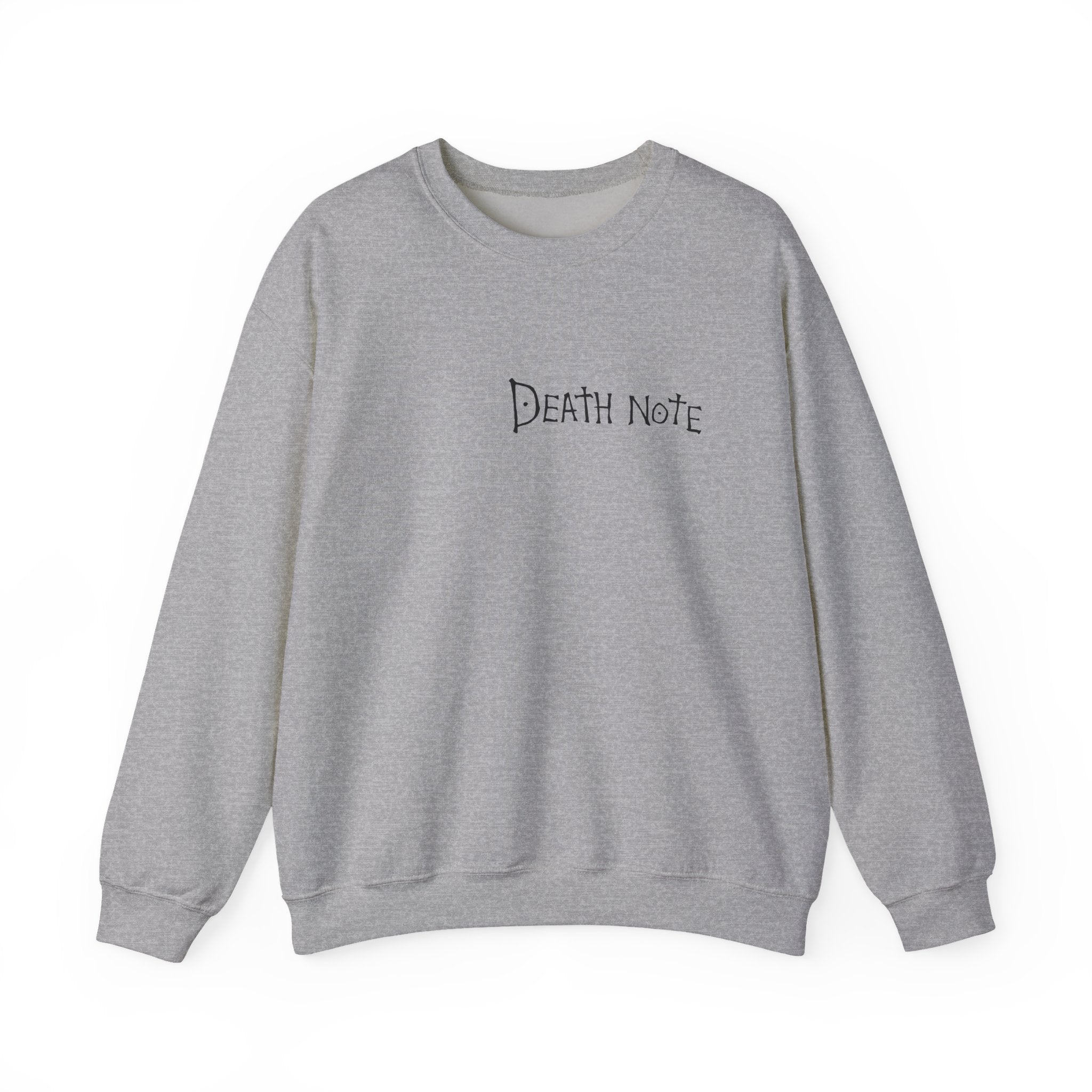 Crewneck Sweatshirt — Death Note Graphic Sweatshirt with Notebook Back Print