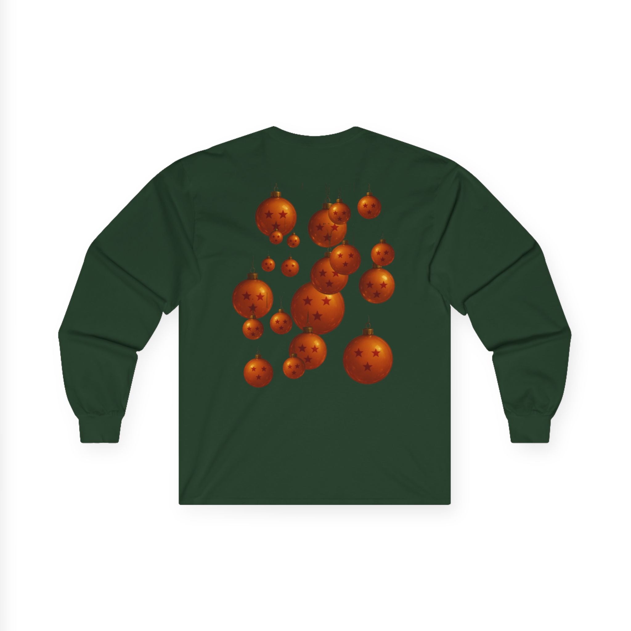 Long Sleeve Tee — Festive Dragon Ball Christmas Design ("State Your Wish, I Shall Grant It!")