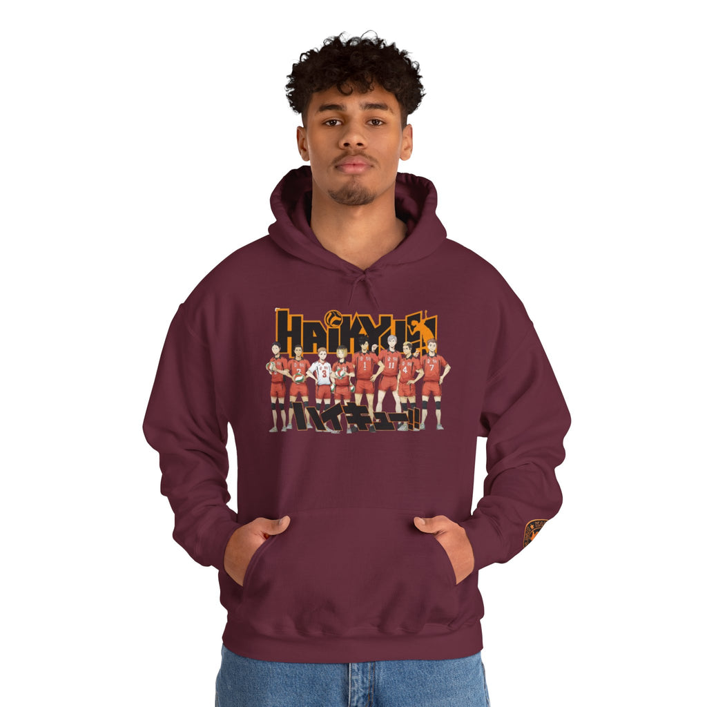 Haikyull Team Lineup Hoodie — Anime Volleyball Crew Sweatshirt