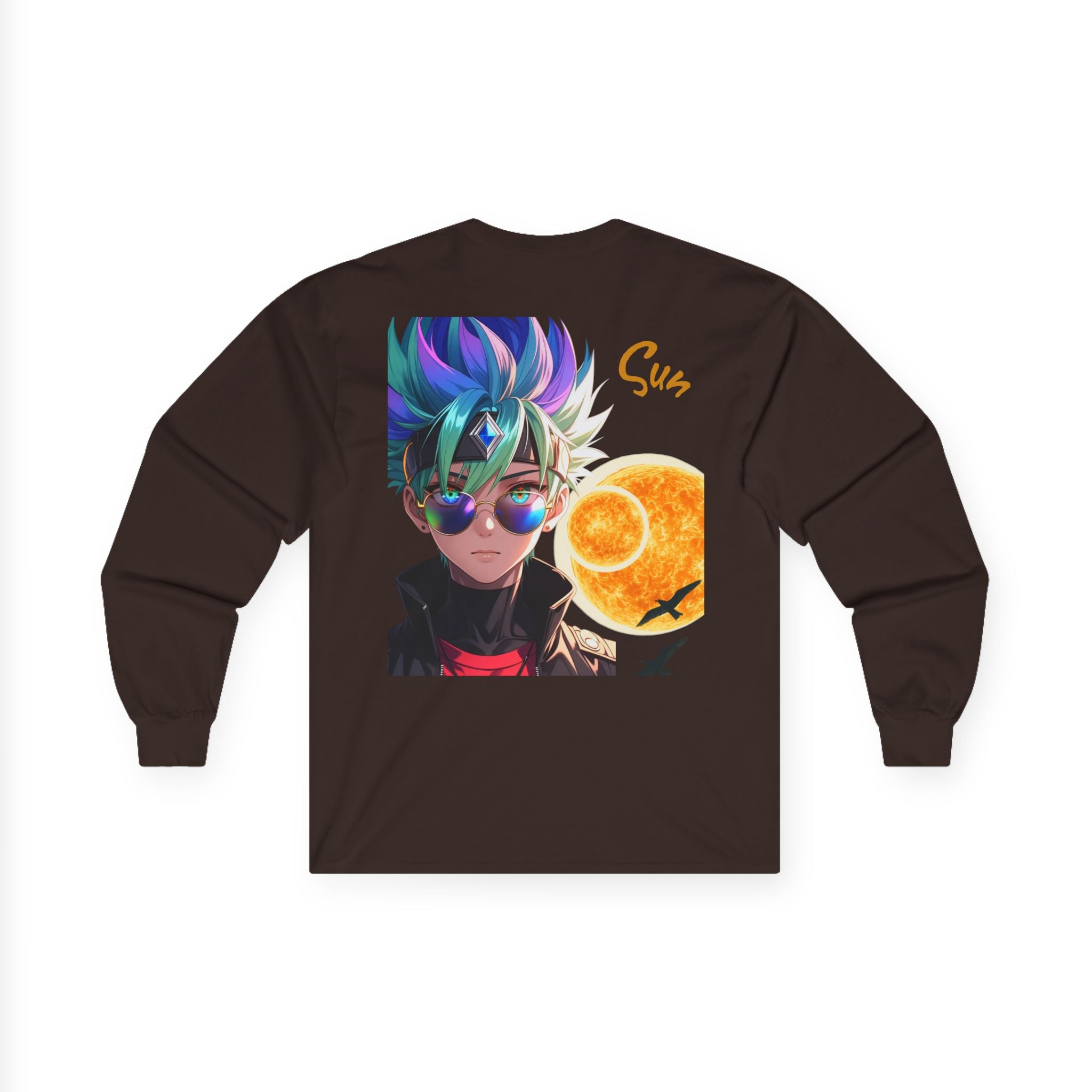 Long Sleeve Tee — Colorful Anime Boy 'Sun' Graphic