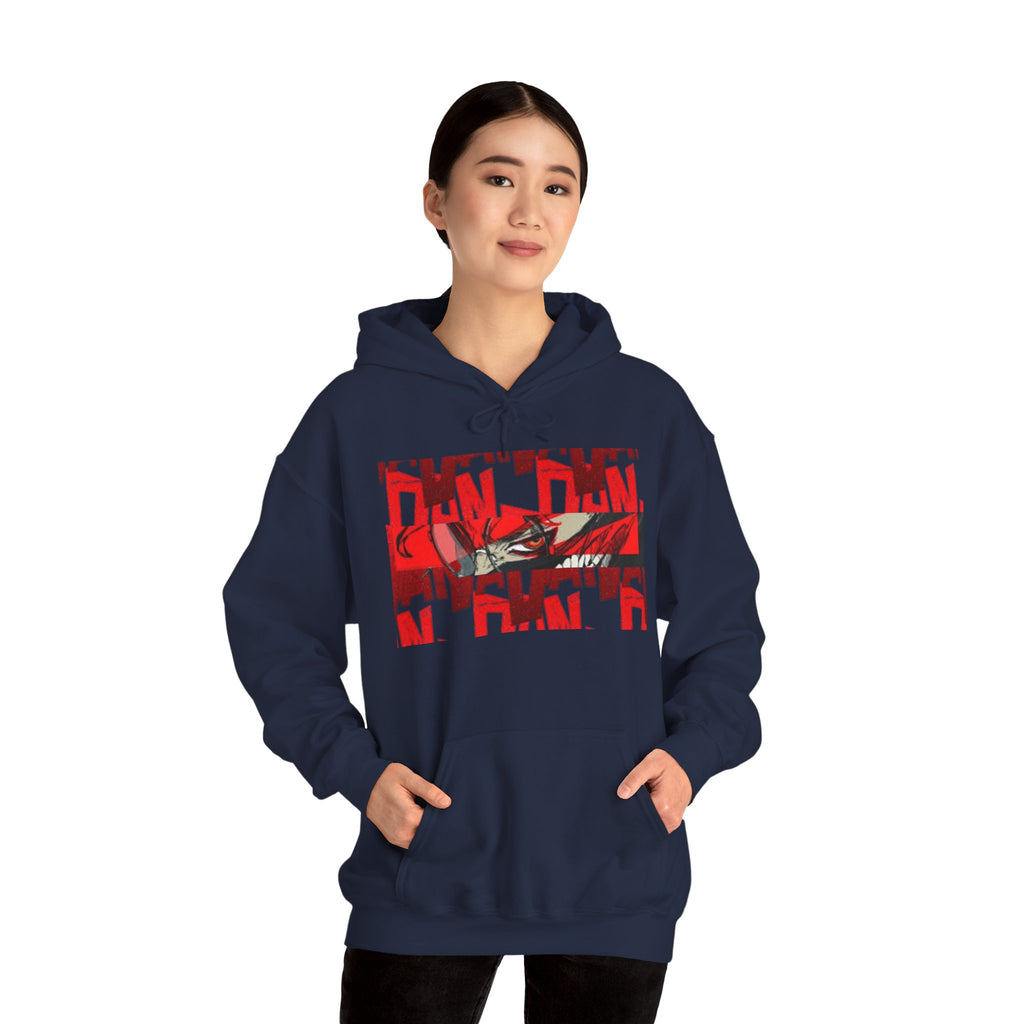 Hoodie — Red "Dandadan" Graphic Streetwear Pullover