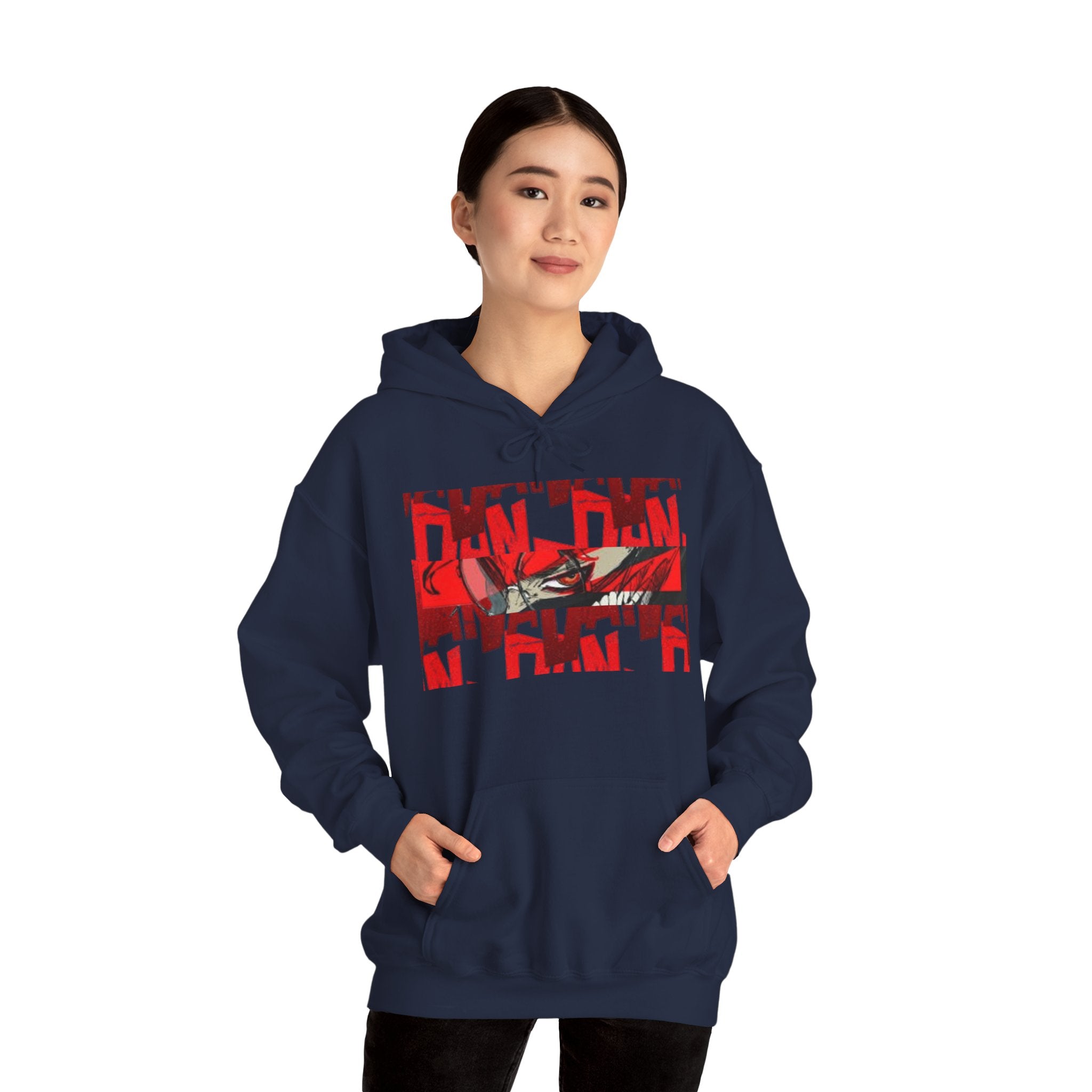 Hoodie — Red "Dandadan" Graphic Streetwear Pullover