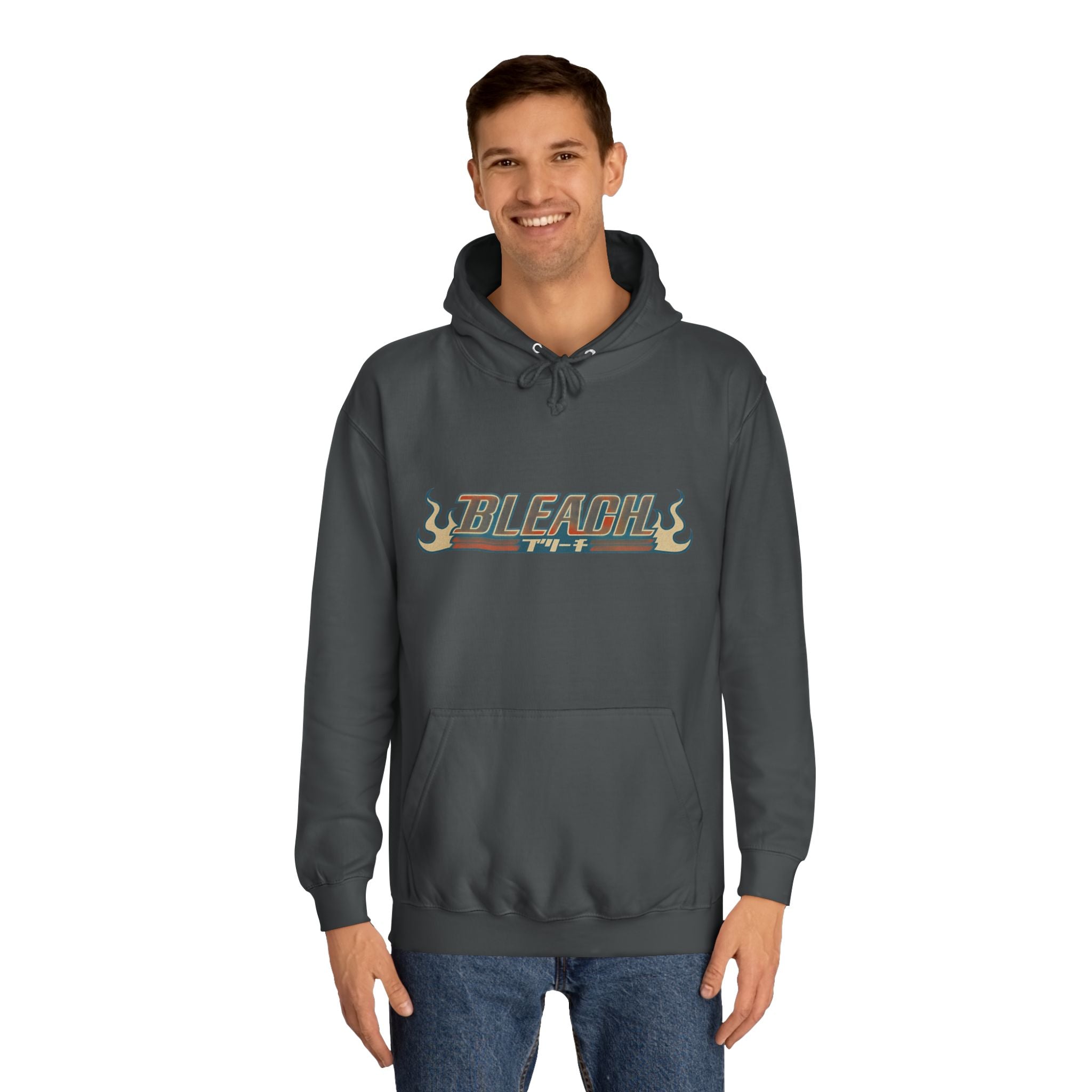 Bleach Anime Hoodie — Stylish College Flame Logo & Character Backprint