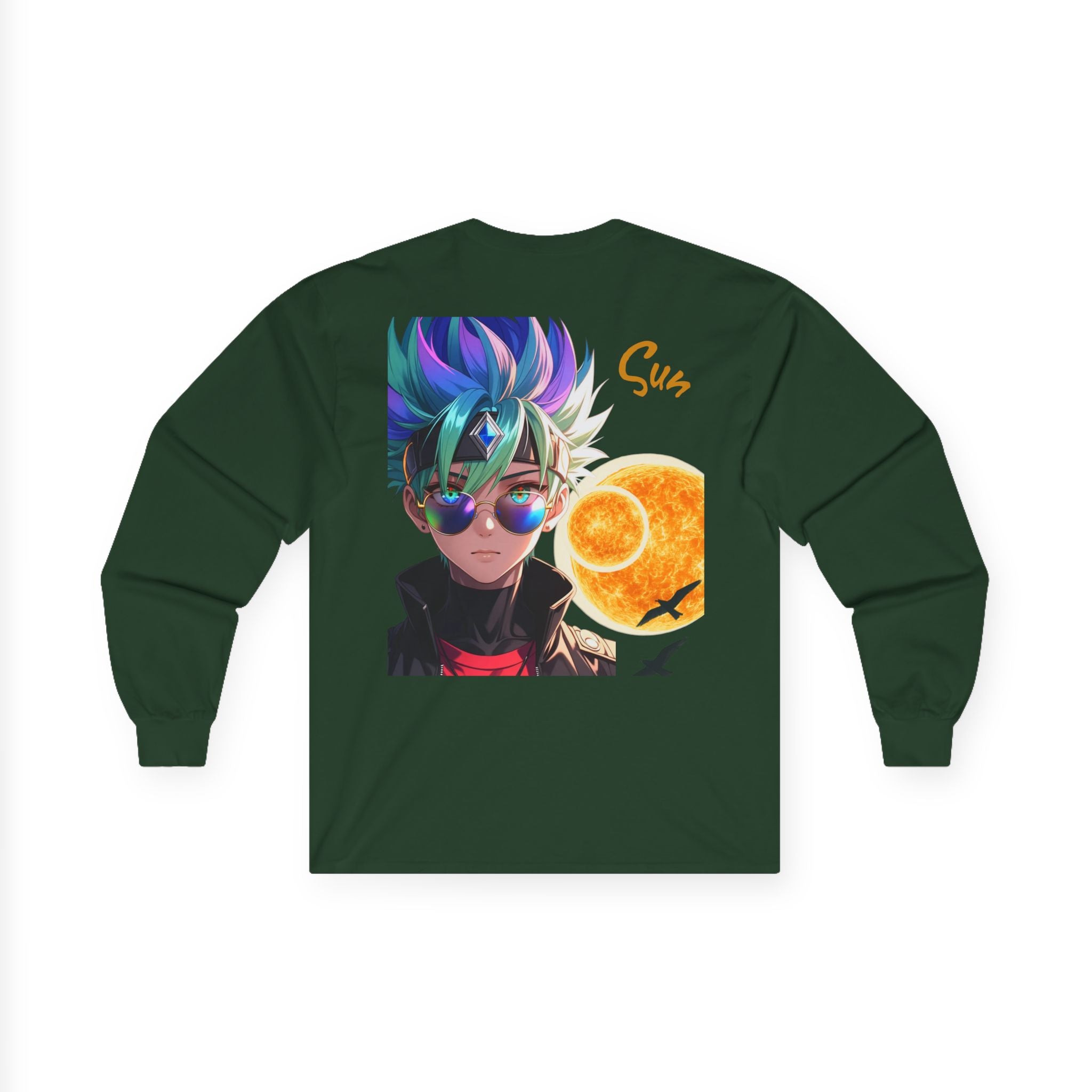 Long Sleeve Tee — Colorful Anime Boy 'Sun' Graphic