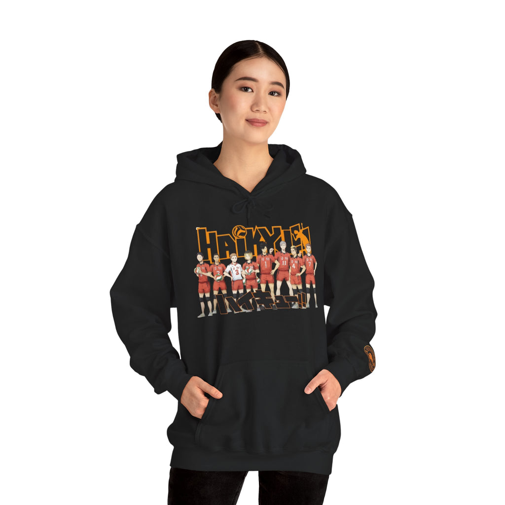 Haikyull Team Lineup Hoodie — Anime Volleyball Crew Sweatshirt