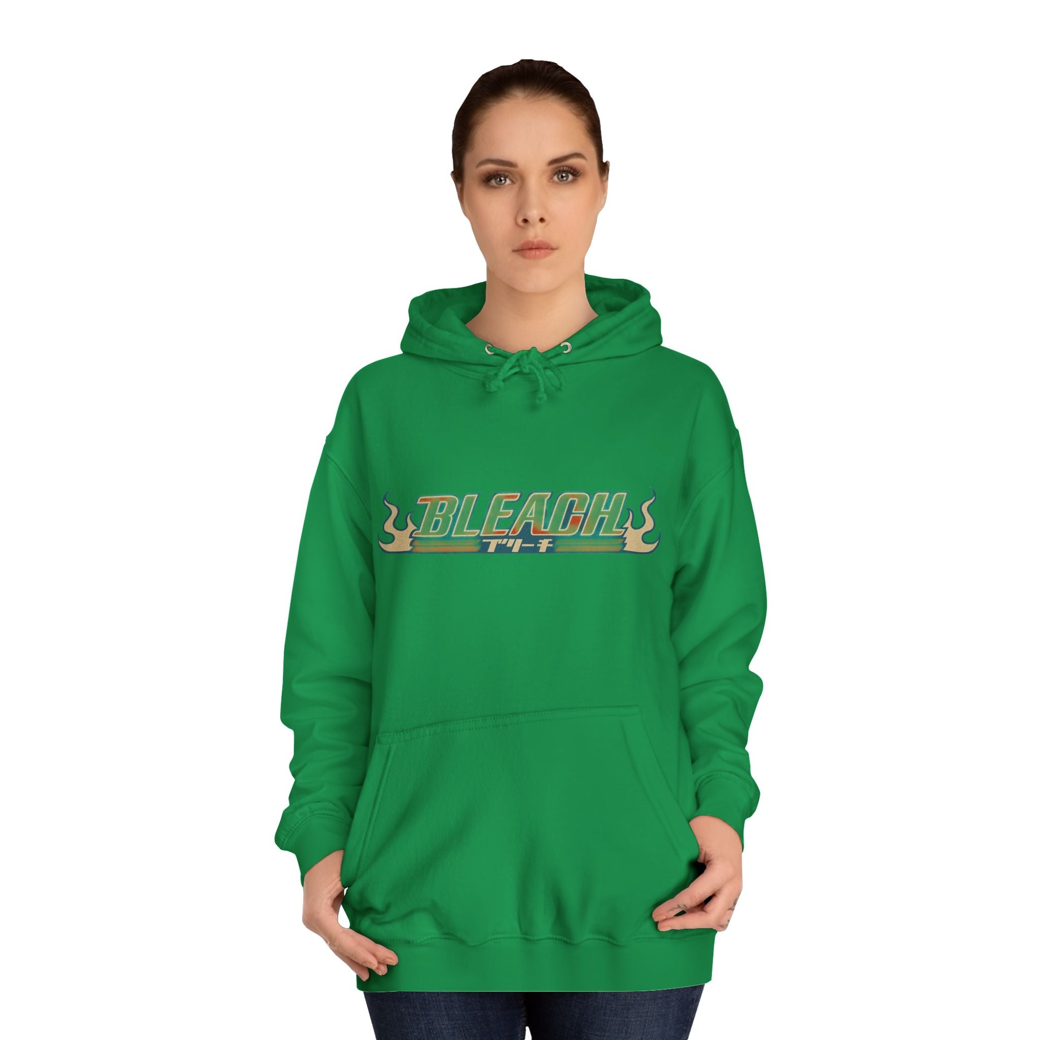 Bleach Anime Hoodie — Stylish College Flame Logo & Character Backprint
