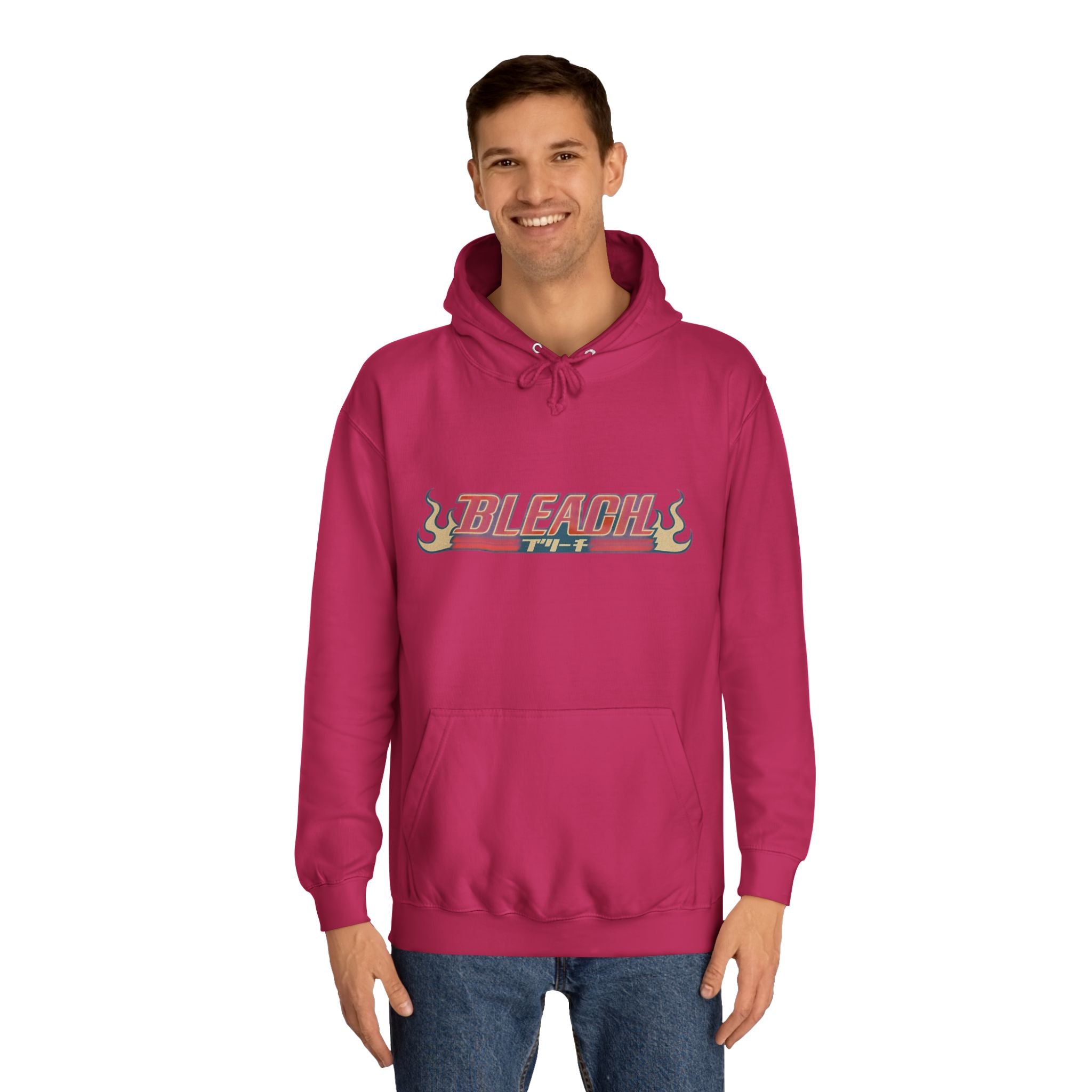 Bleach Anime Hoodie — Stylish College Flame Logo & Character Backprint
