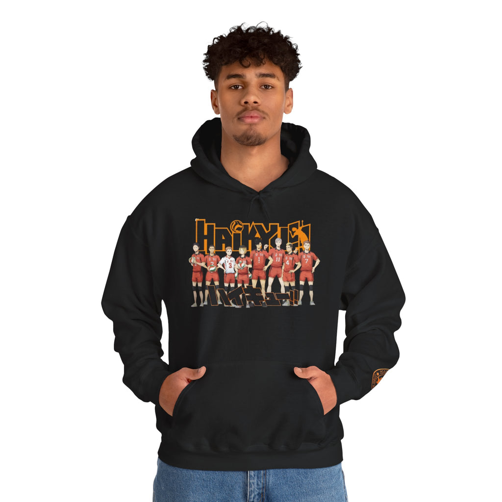 Haikyull Team Lineup Hoodie — Anime Volleyball Crew Sweatshirt