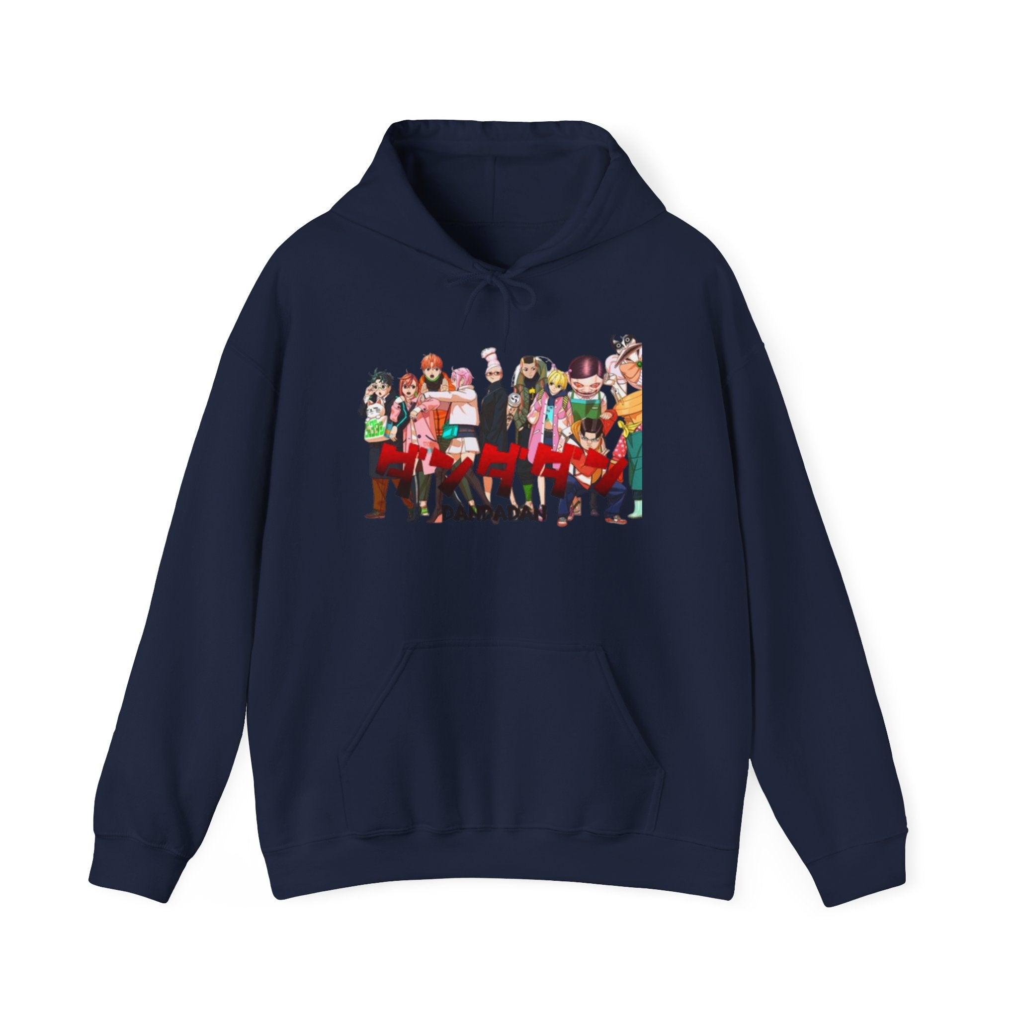 Anime Crew Graphic Hoodie — Colorful "Dandadan" Character Group Print