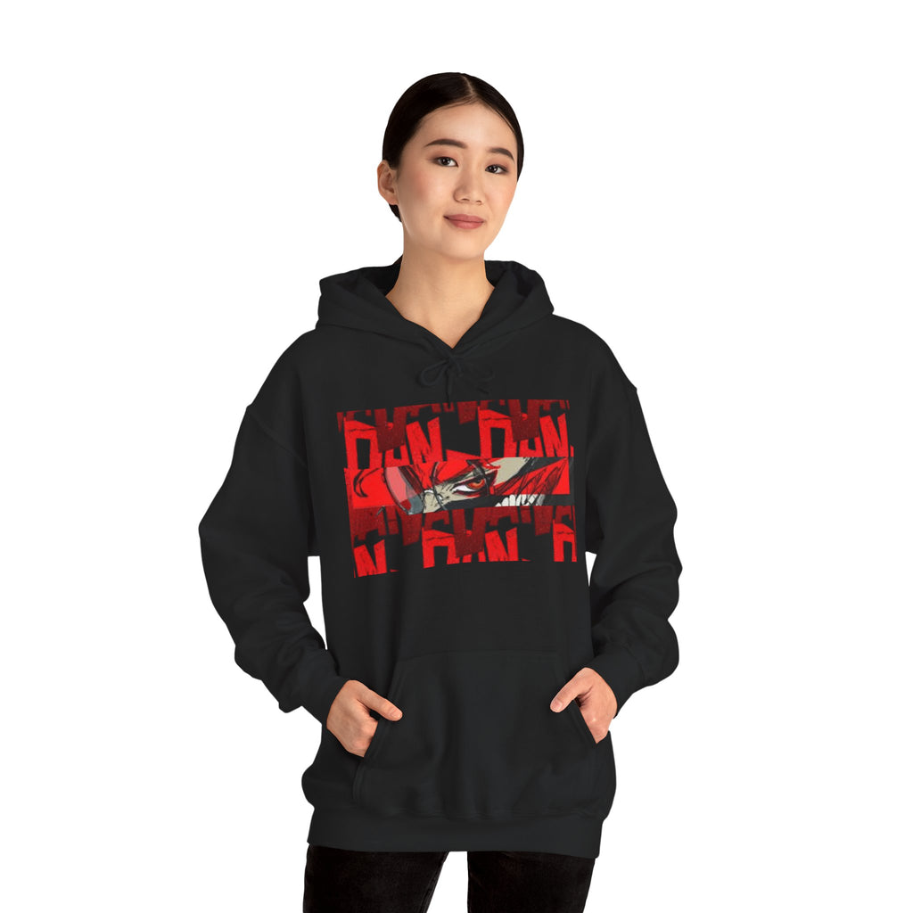 Hoodie — Red "Dandadan" Graphic Streetwear Pullover