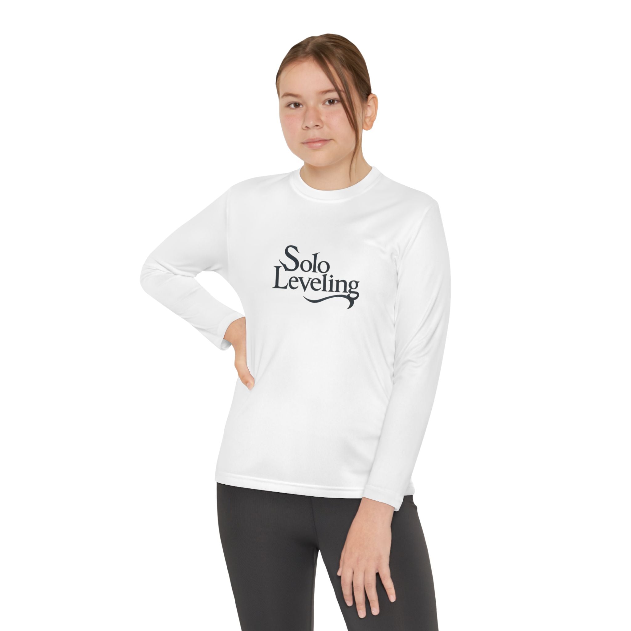 Youth Long Sleeve Tee — 'Solo Leveling' Minimal Logo Shirt