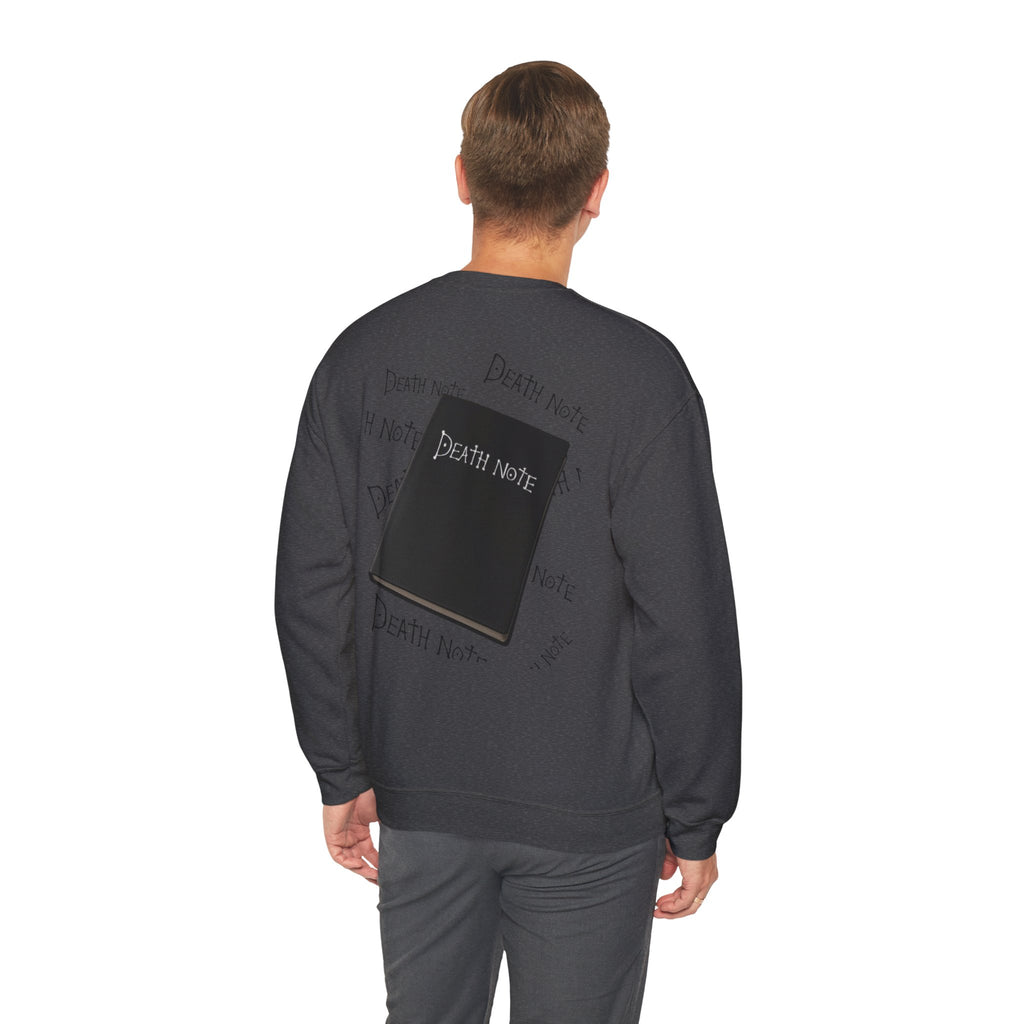 Crewneck Sweatshirt — Death Note Graphic Sweatshirt with Notebook Back Print