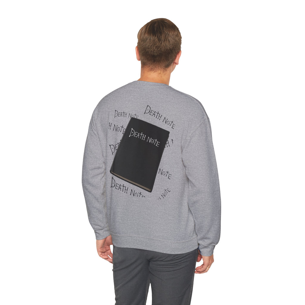 Crewneck Sweatshirt — Death Note Graphic Sweatshirt with Notebook Back Print