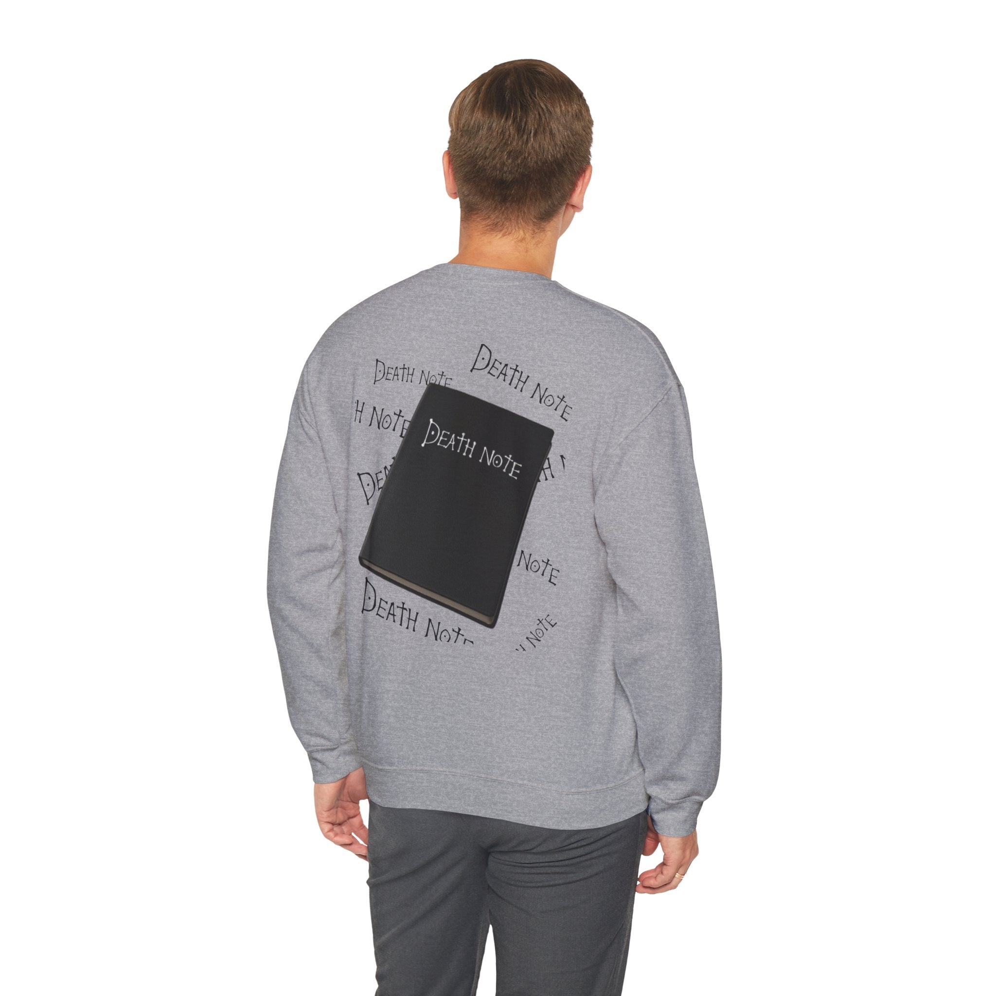 Crewneck Sweatshirt — Death Note Graphic Sweatshirt with Notebook Back Print
