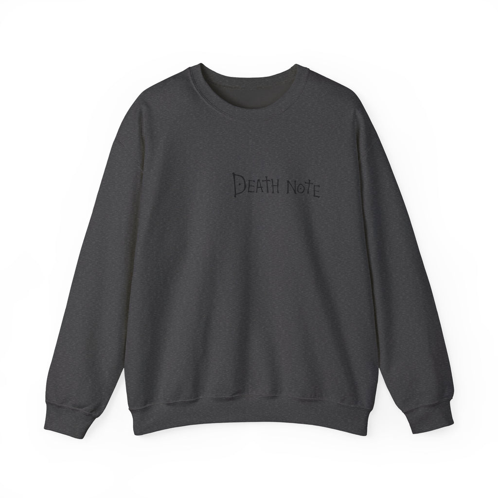 Crewneck Sweatshirt — Death Note Graphic Sweatshirt with Notebook Back Print