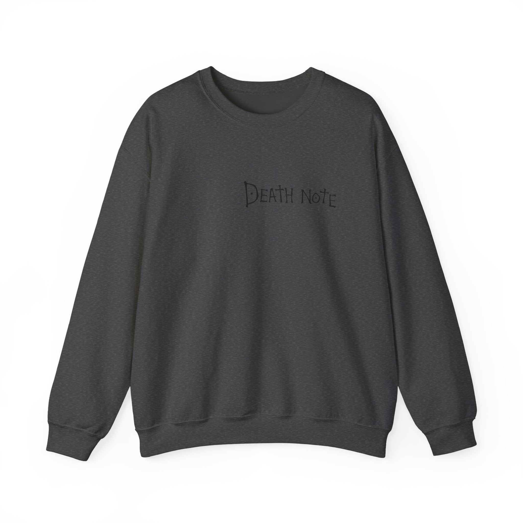 Crewneck Sweatshirt — Death Note Graphic Sweatshirt with Notebook Back Print