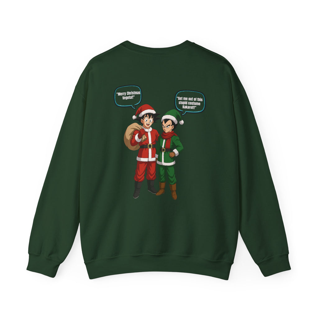Dragon Ball Z Holiday Crewneck Sweatshirt — Santa Goku & Vegeta Christmas Design