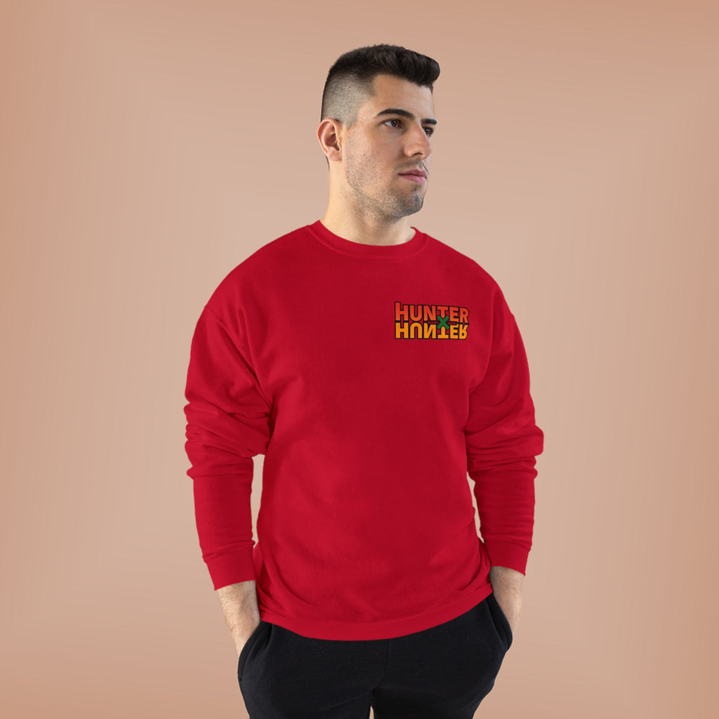 Merry Christmas Anime Crewneck Sweatshirt — 'Hunter' Front Logo & Festive Back Design