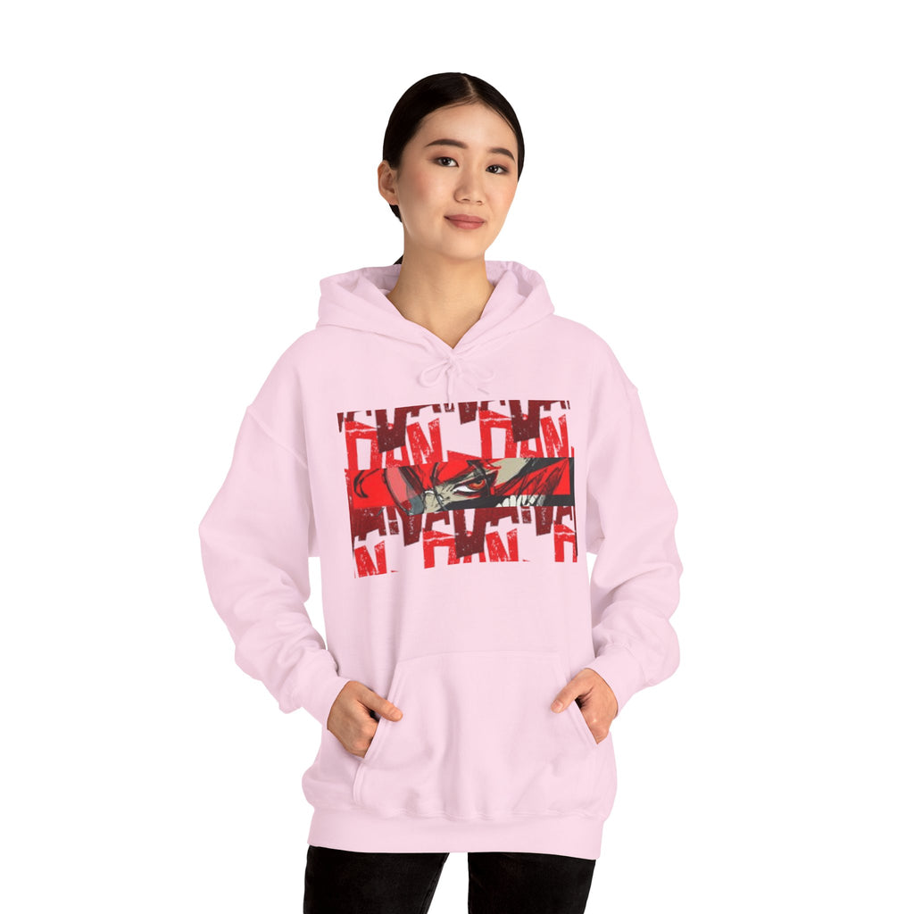 Hoodie — Red "Dandadan" Graphic Streetwear Pullover
