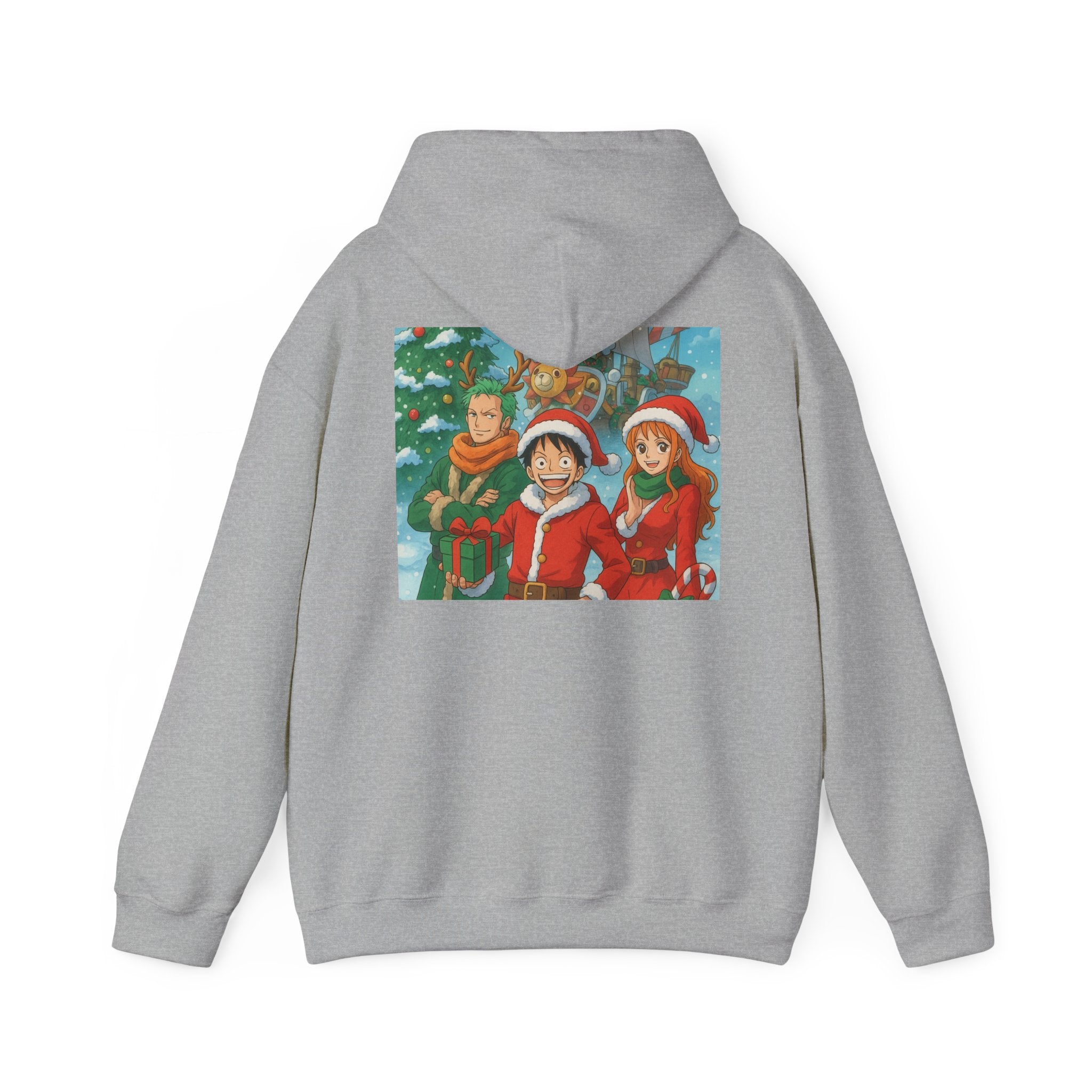 One Piece Hoodie — Luffy Crew Christmas Graphic Pullover