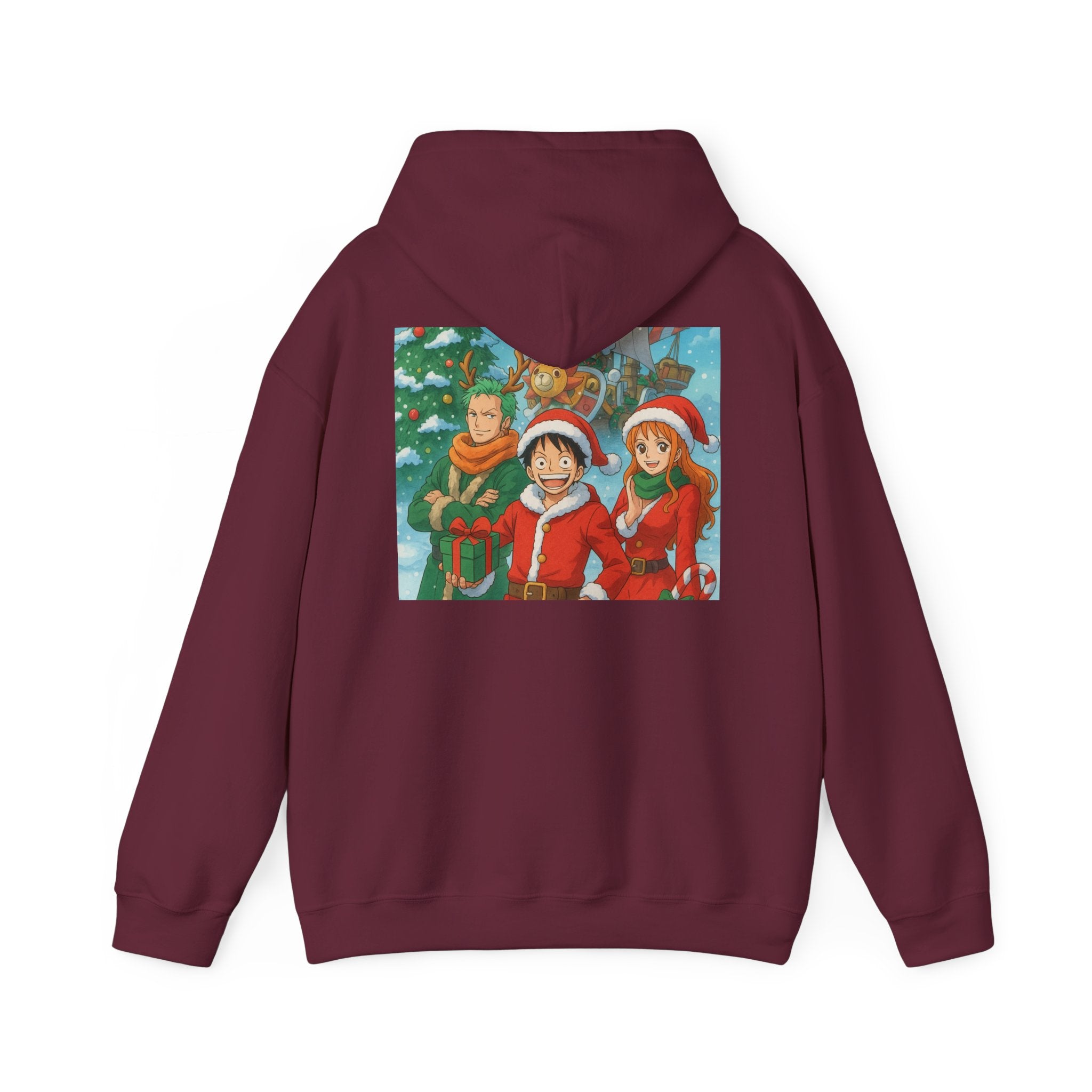 One Piece Hoodie — Luffy Crew Christmas Graphic Pullover