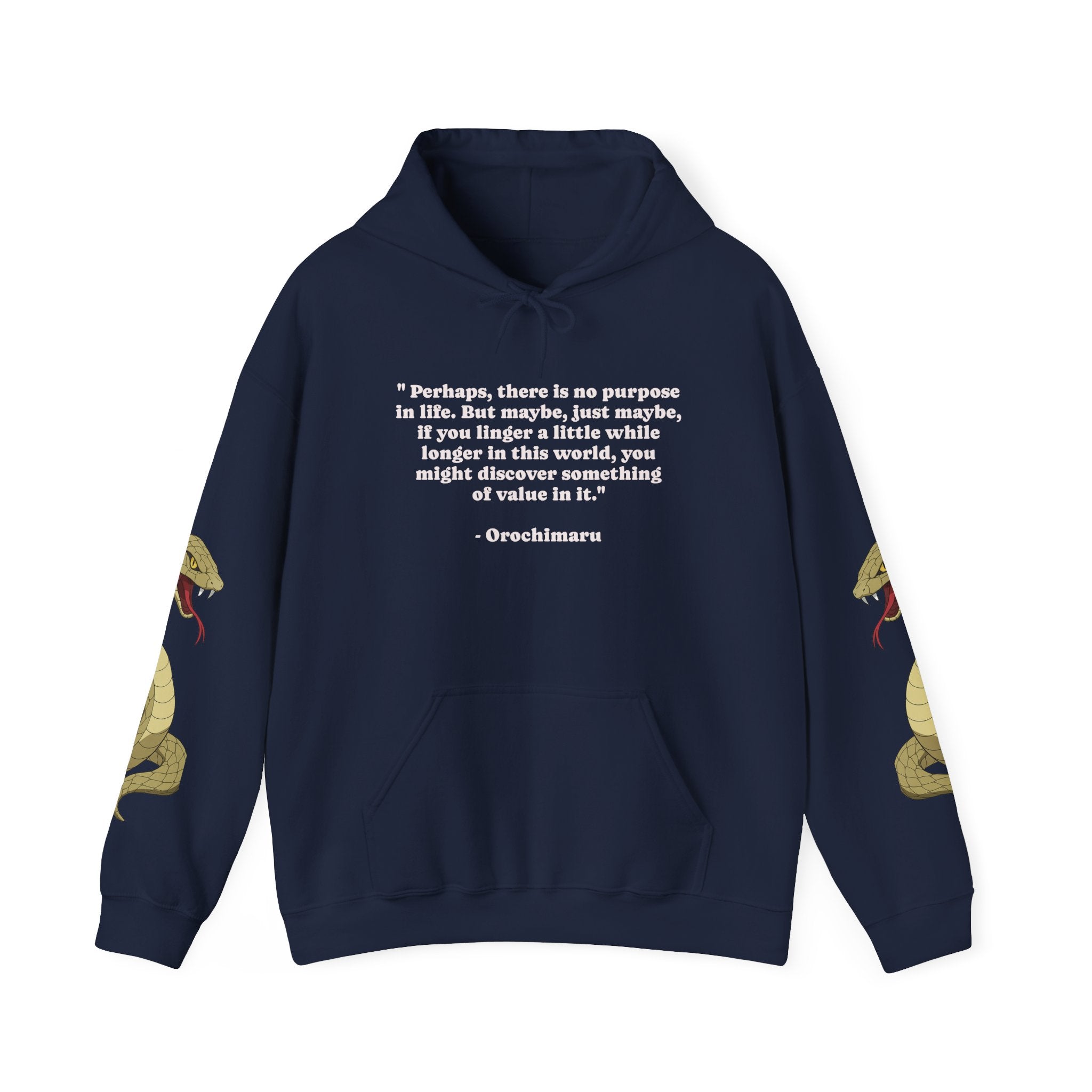 Naruto Hoodie with Orochimaru Quote & Snake Sleeve Graphics