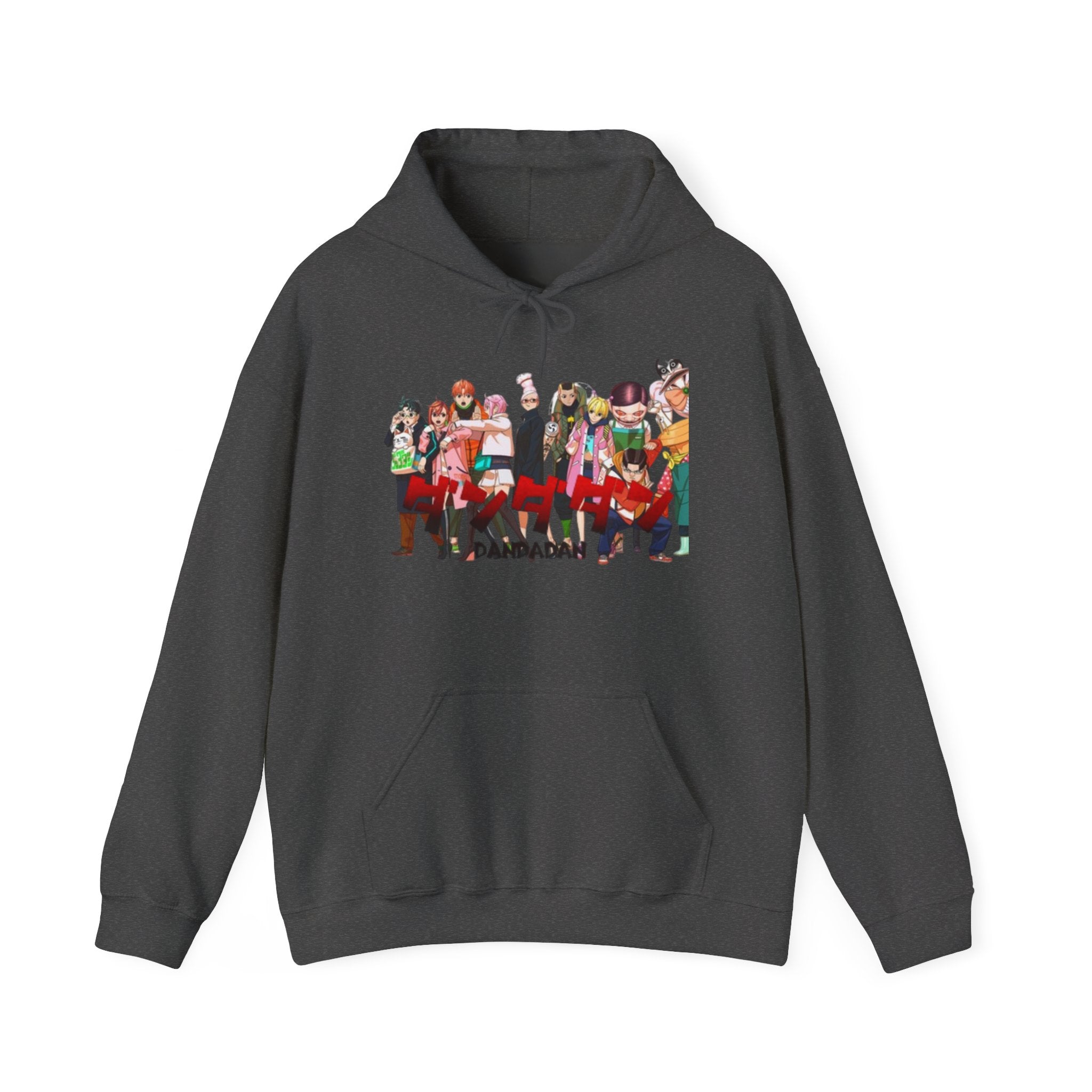 Anime Crew Graphic Hoodie — Colorful "Dandadan" Character Group Print