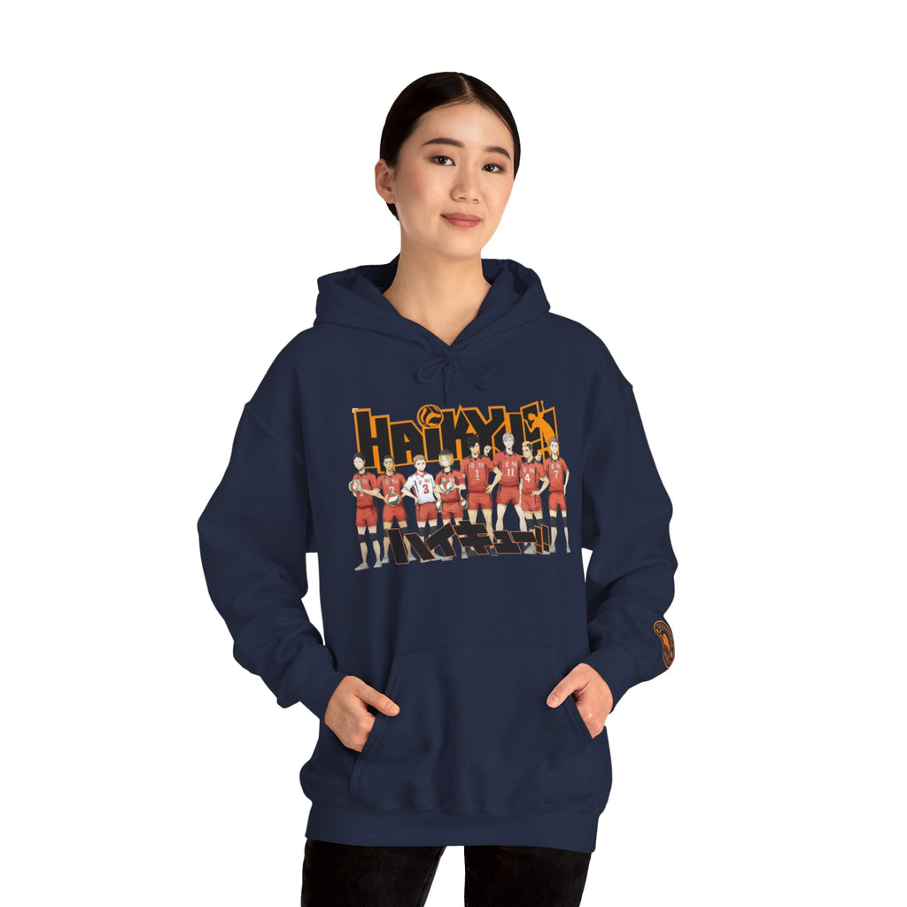 Haikyull Team Lineup Hoodie — Anime Volleyball Crew Sweatshirt