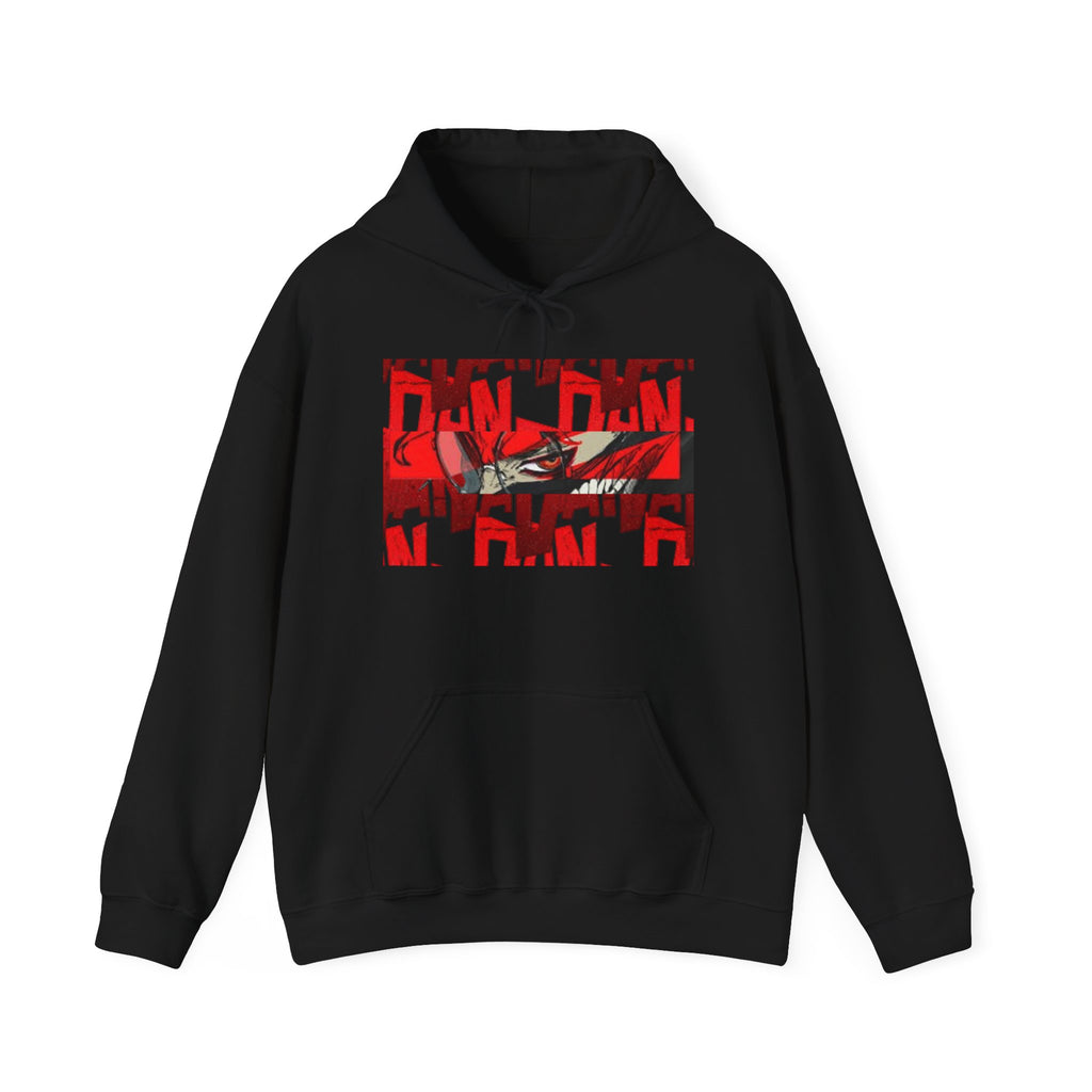 Hoodie — Red "Dandadan" Graphic Streetwear Pullover