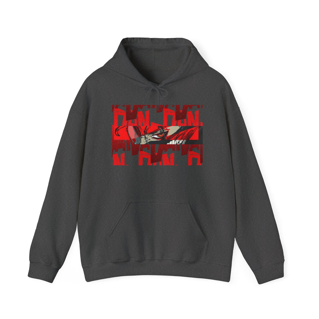 Hoodie — Red "Dandadan" Graphic Streetwear Pullover