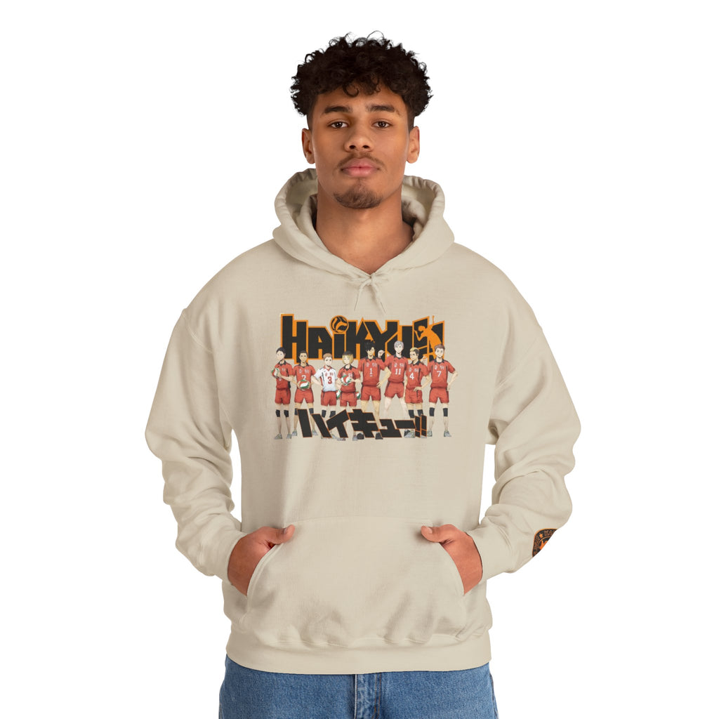 Haikyull Team Lineup Hoodie — Anime Volleyball Crew Sweatshirt
