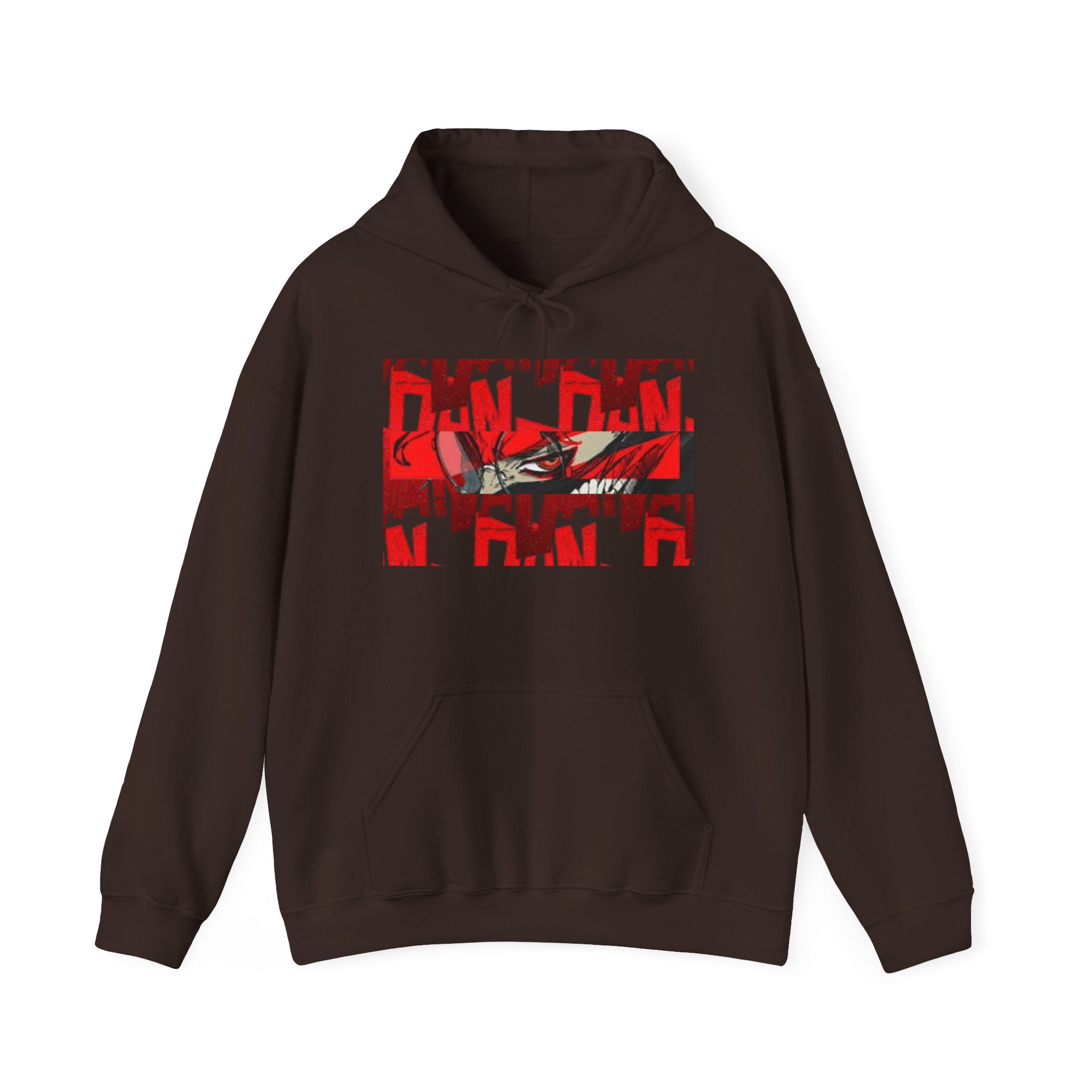 Hoodie — Red "Dandadan" Graphic Streetwear Pullover