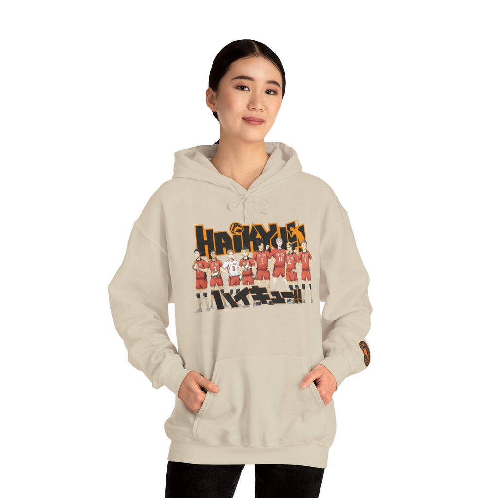 Haikyull Team Lineup Hoodie — Anime Volleyball Crew Sweatshirt