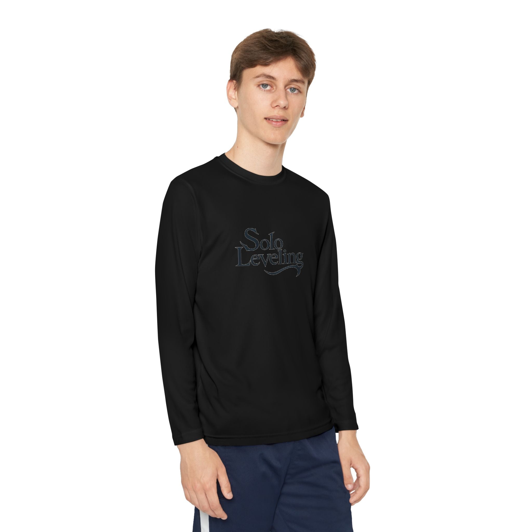 Youth Long Sleeve Tee — 'Solo Leveling' Minimal Logo Shirt