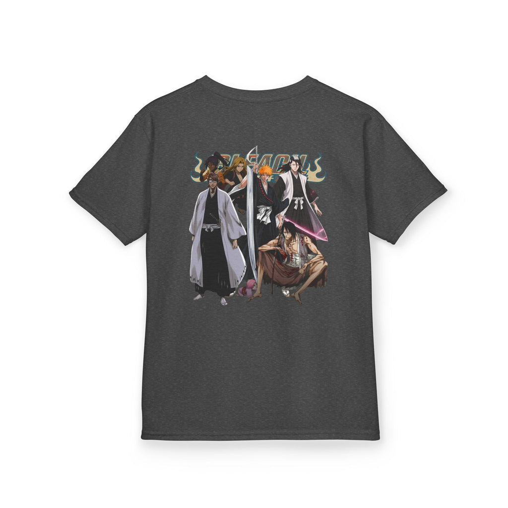 Kids Anime Crew T‑Shirt — Ichigo & Soul Reaper Characters Graphic Tee