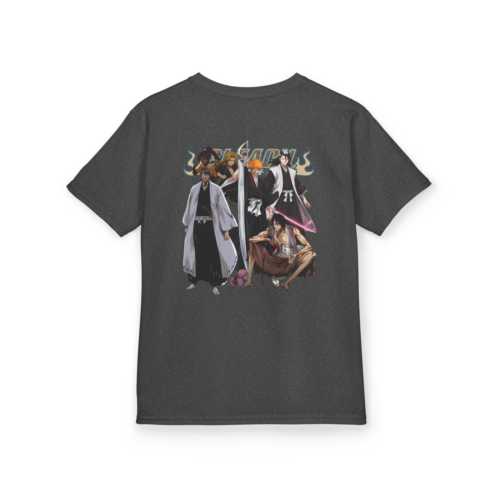 Kids Anime Crew T‑Shirt — Ichigo & Soul Reaper Characters Graphic Tee