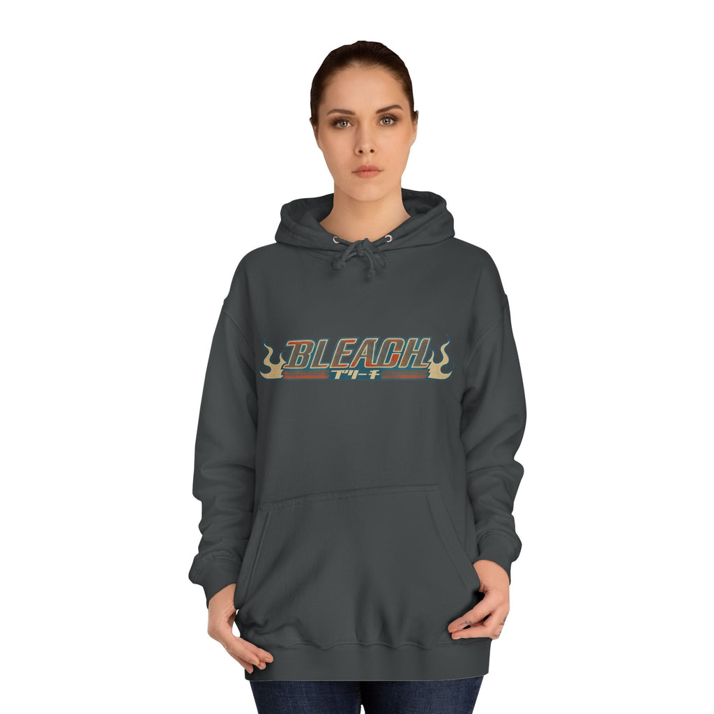 Bleach Anime Hoodie — Stylish College Flame Logo & Character Backprint