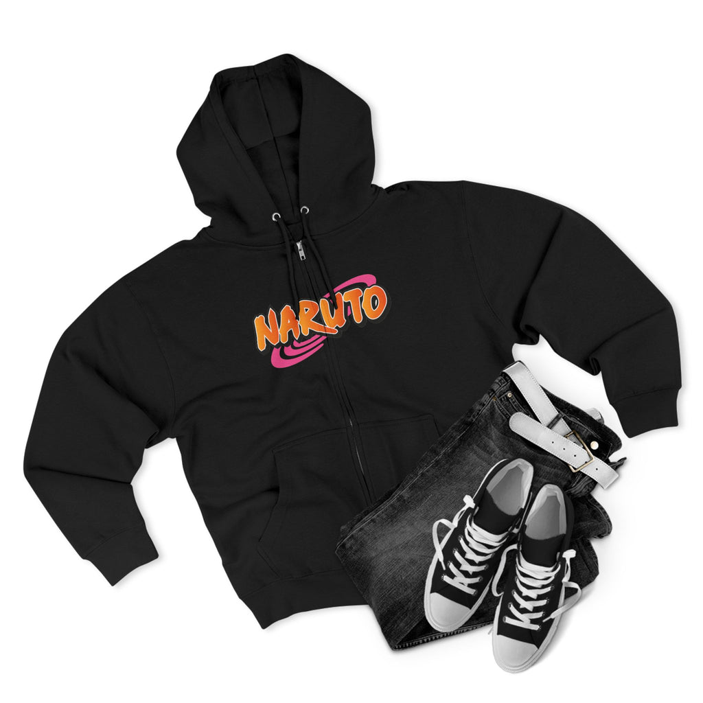 Naruto Zip Hoodie – Naruto, Sasuke & Gaara Anime Graphic Zip-Up