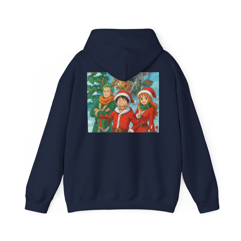 One Piece Hoodie — Luffy Crew Christmas Graphic Pullover