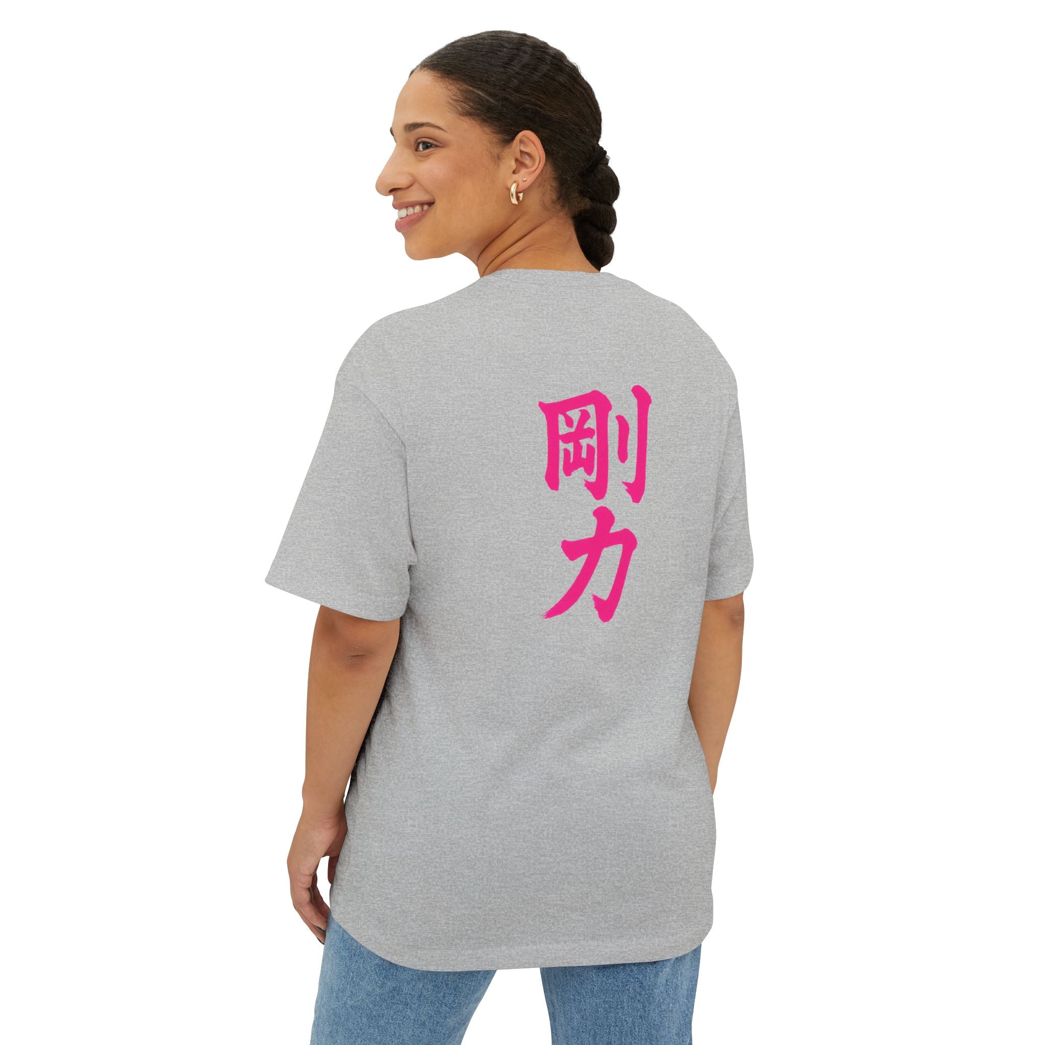Anime-Inspired Unisex Oversized Boxy Tee with Samurai Design