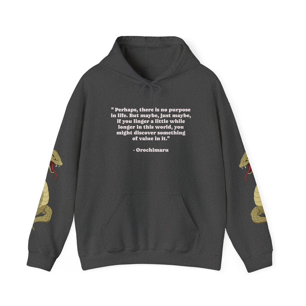 Naruto Hoodie with Orochimaru Quote & Snake Sleeve Graphics