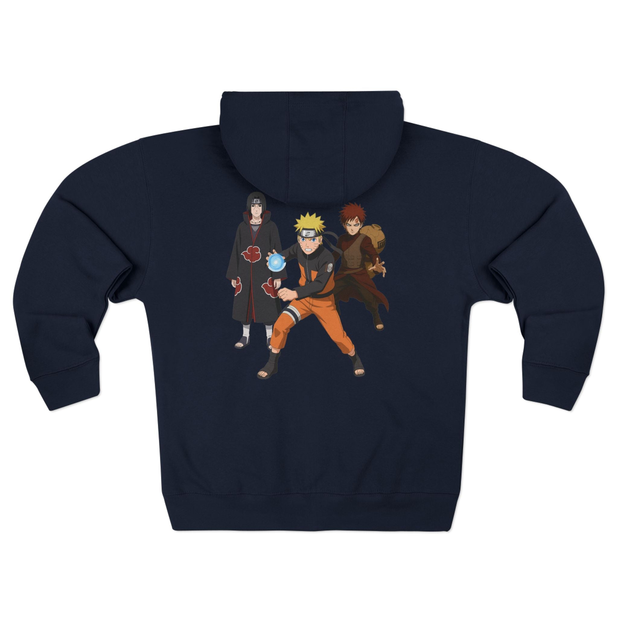 Naruto Zip Hoodie – Naruto, Sasuke & Gaara Anime Graphic Zip-Up