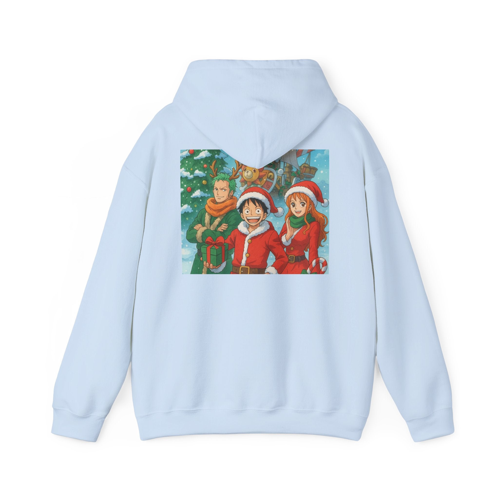 One Piece Hoodie — Luffy Crew Christmas Graphic Pullover